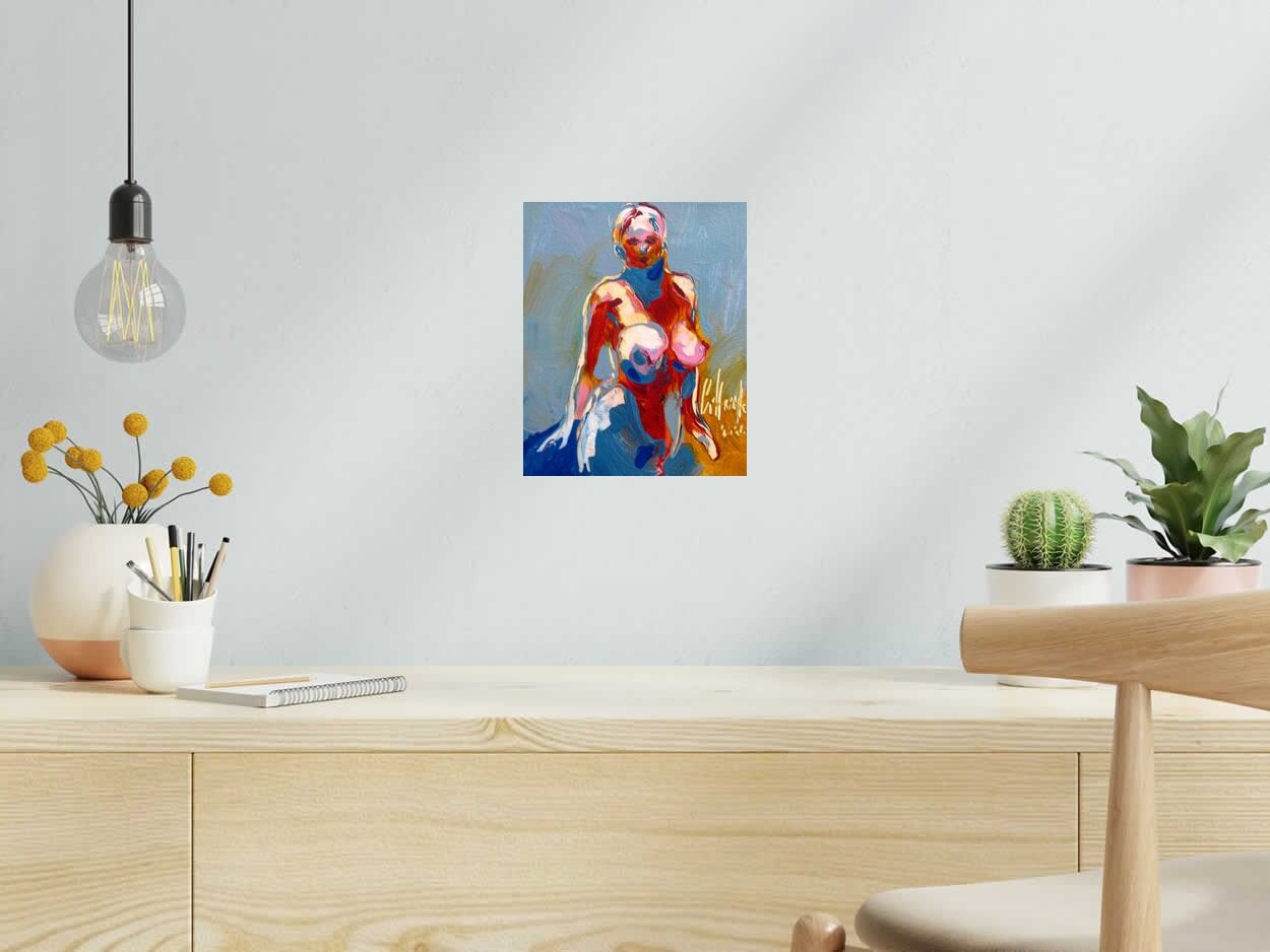 Tableau Sonya de OLENA SINIUHINA dans un intérieur – 22 × 27 cm