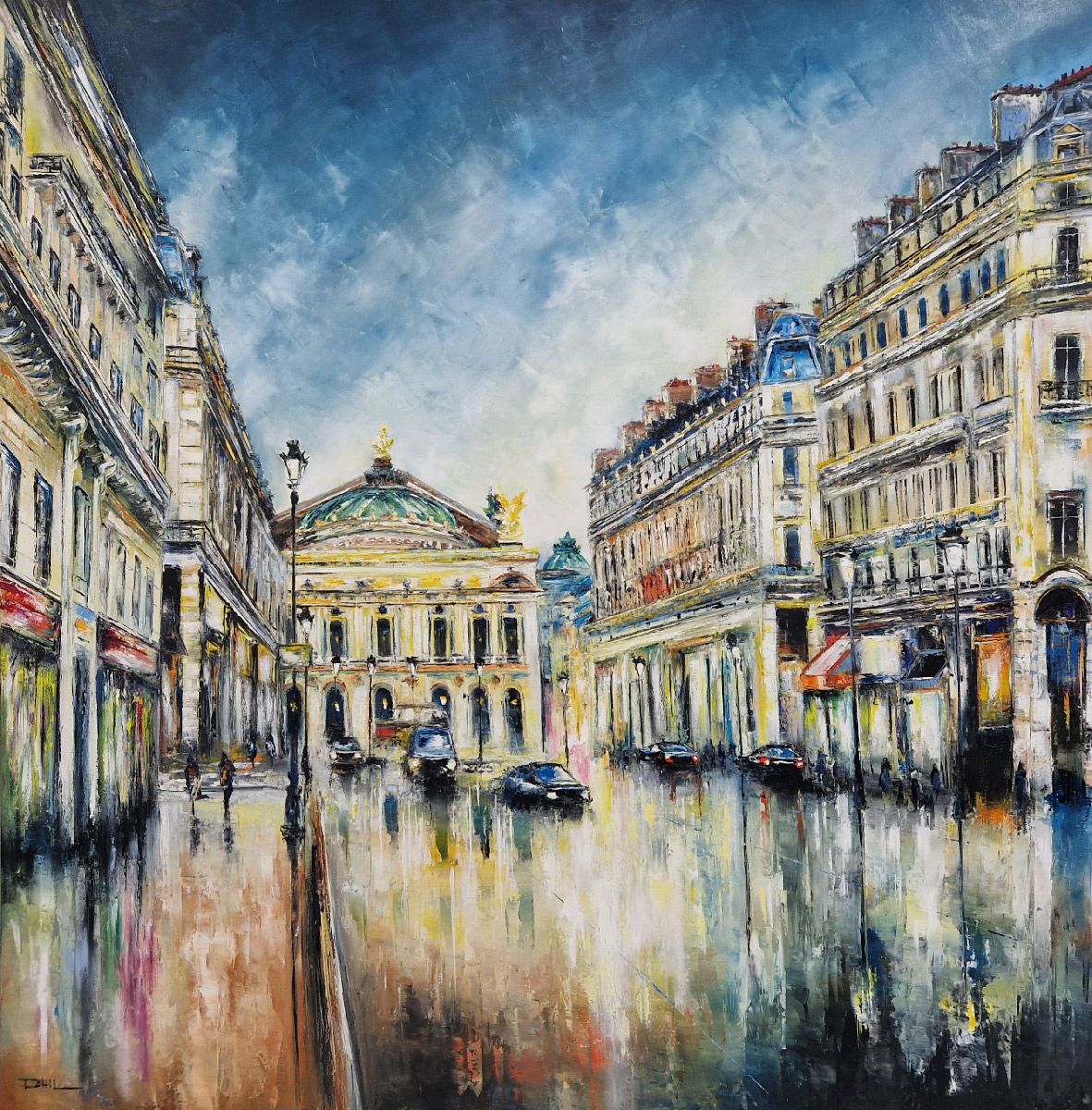 Tableau figuratif très grand format L'opéra. Paris – PHIL – 120 × 120 cm