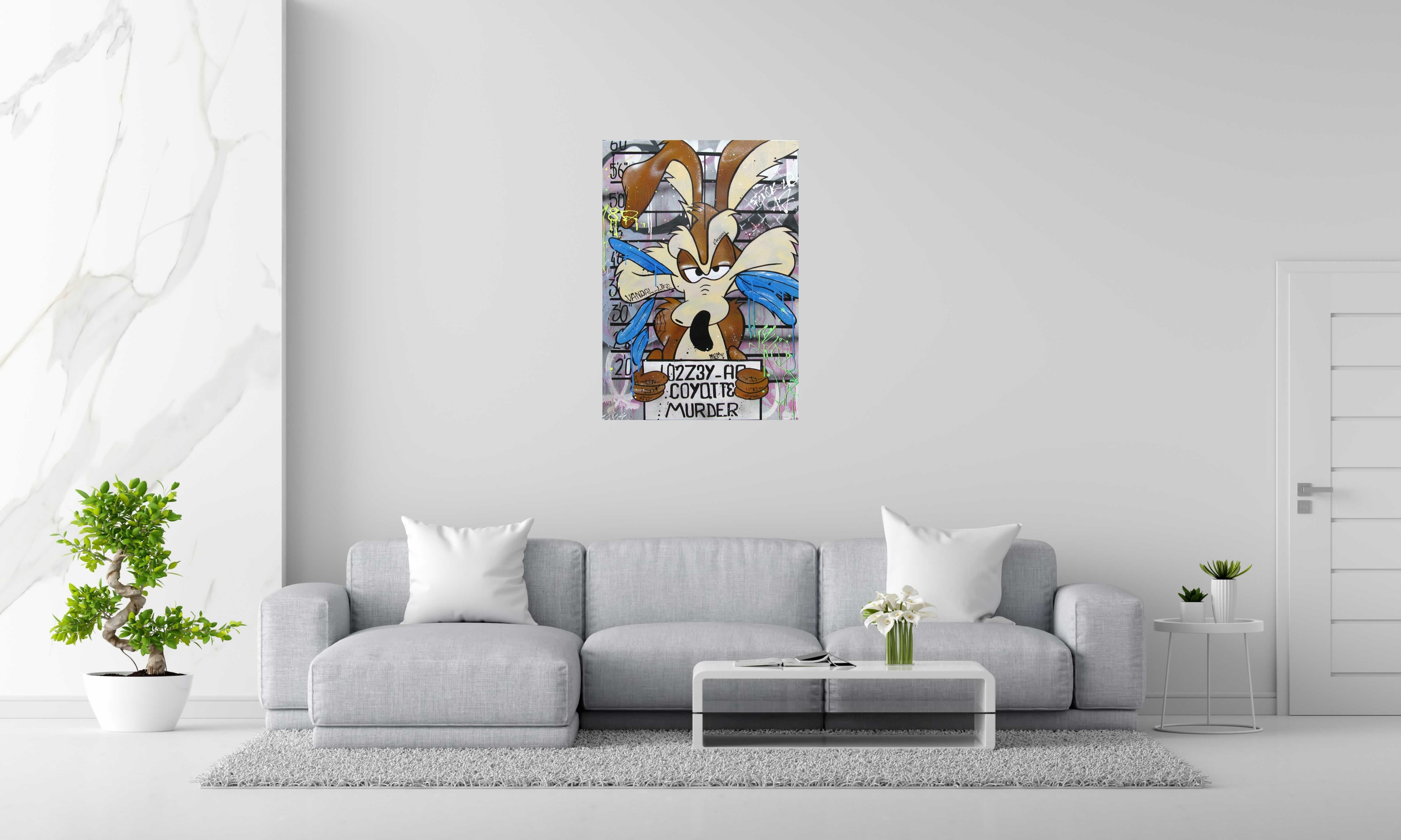Tableau Coyote 187 de JUG dans un intérieur – 70 × 100 cm