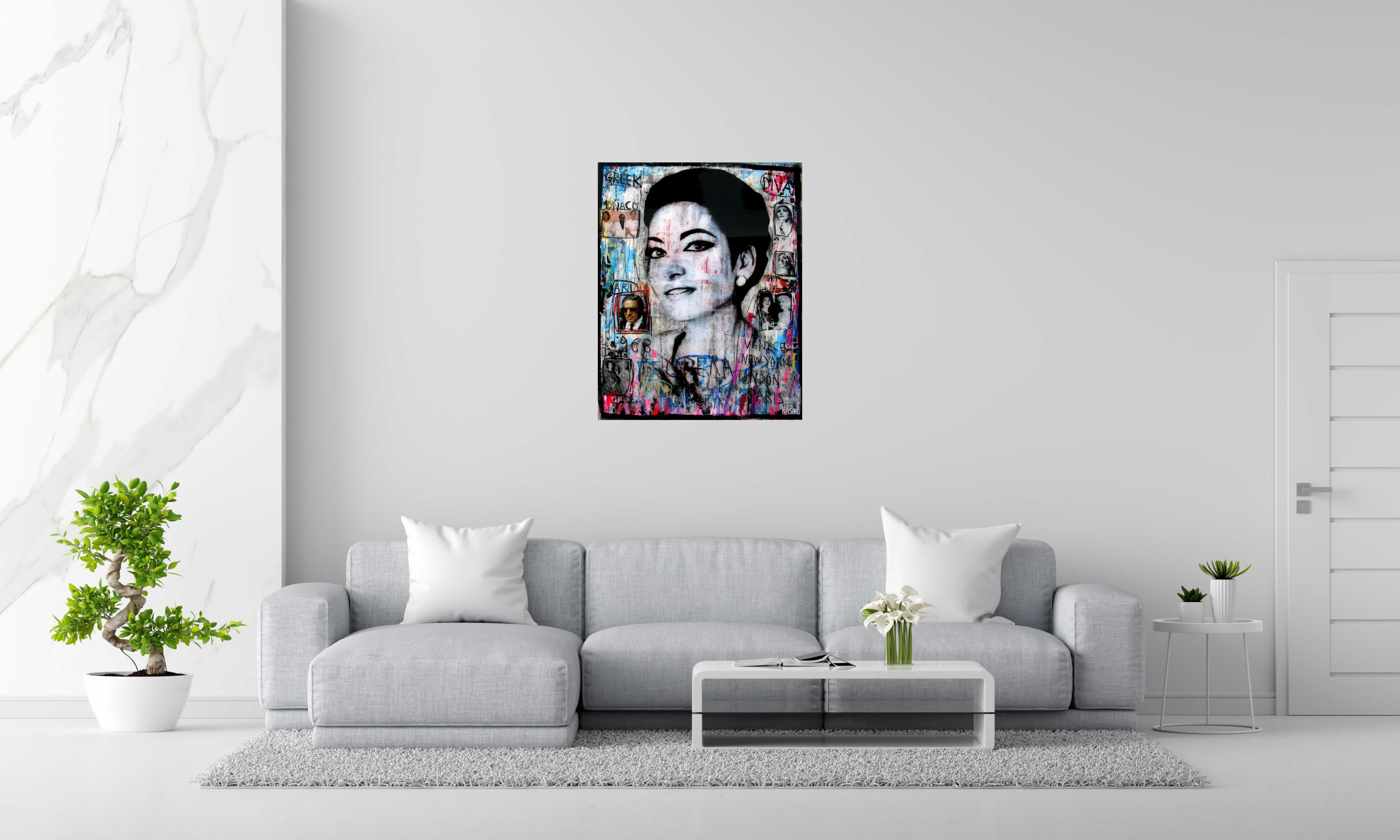 Tableau Greek Diva de THIERRY RASINE dans un intérieur – 73 × 92 cm