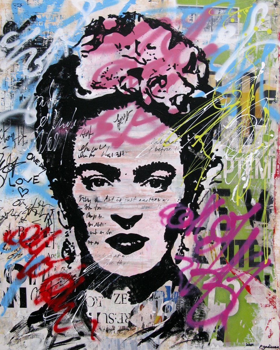 Tableau graffiti format xxl One day – PATRICIA GADISSEUR – 80 × 100 cm