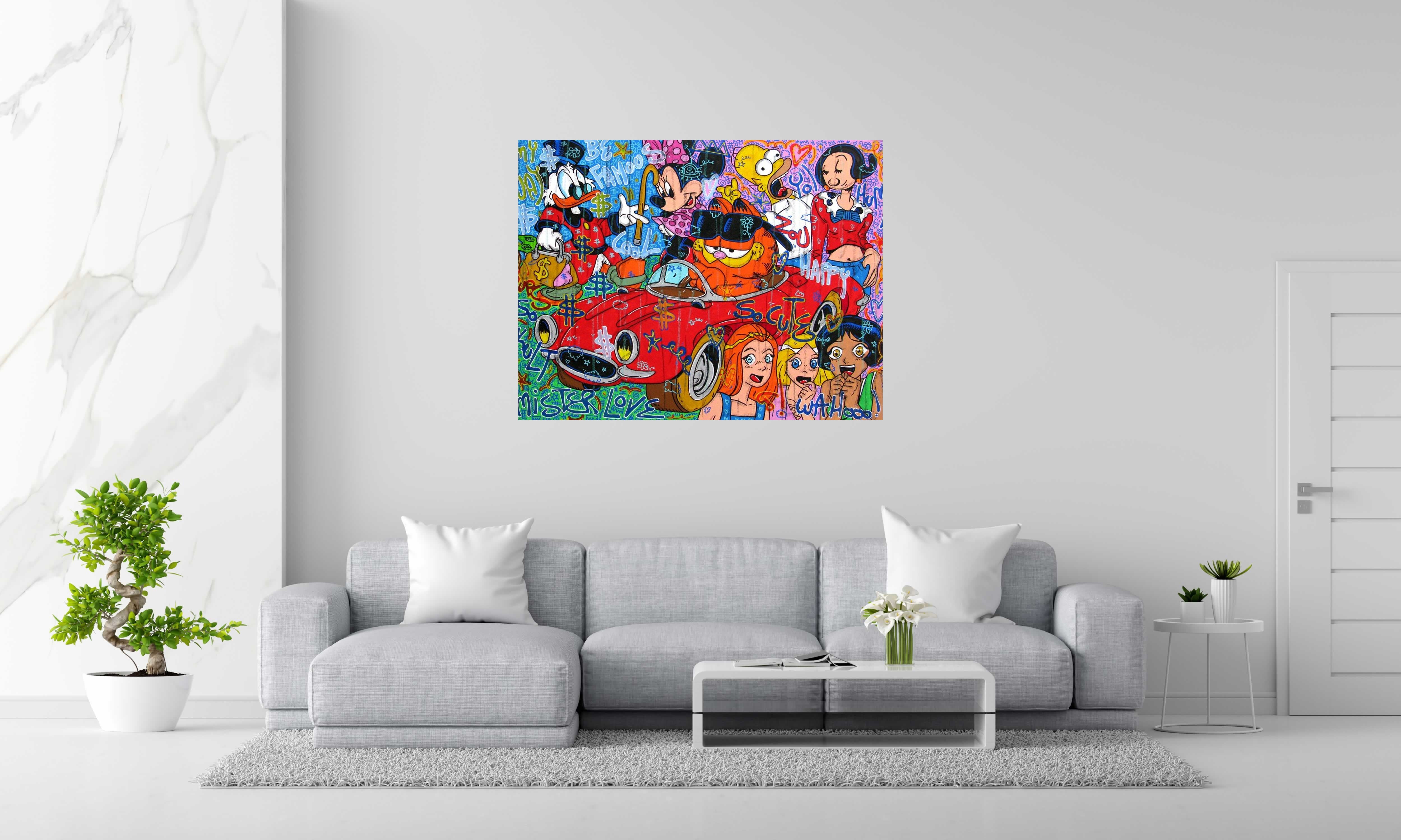 Tableau Be famous $ de RICO SAB dans un intérieur – 130 × 100 cm