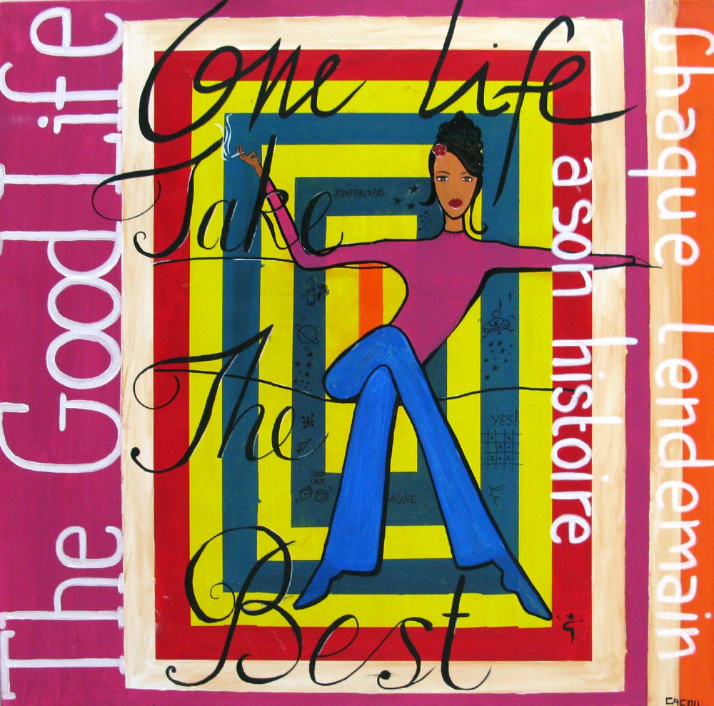 Tableau graphique format xxl THE GOOD LIFE – CACOU – 80 × 80 cm