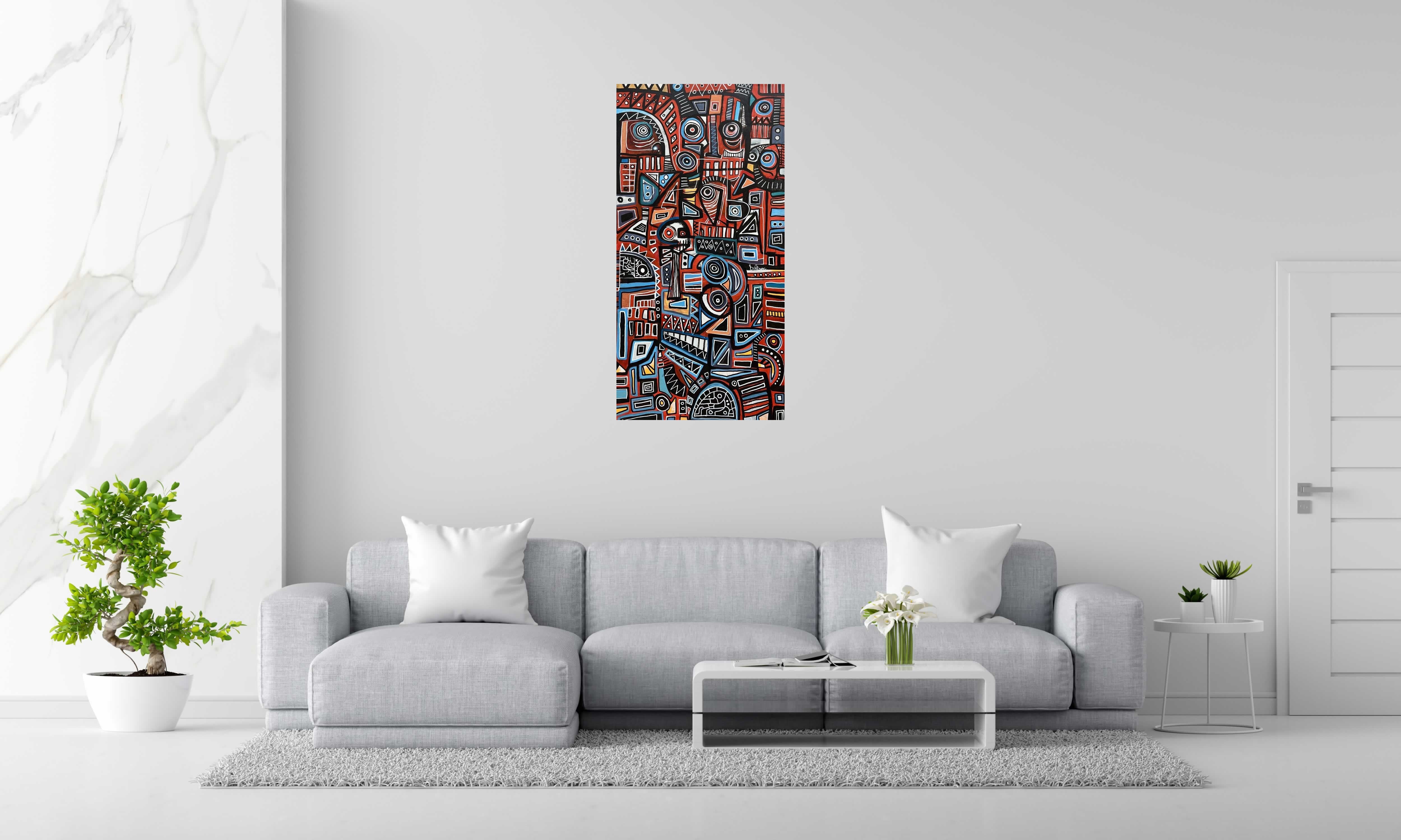 Tableau Life after death de Daniel De POLIGNAC dans un intérieur – 60 × 120 cm