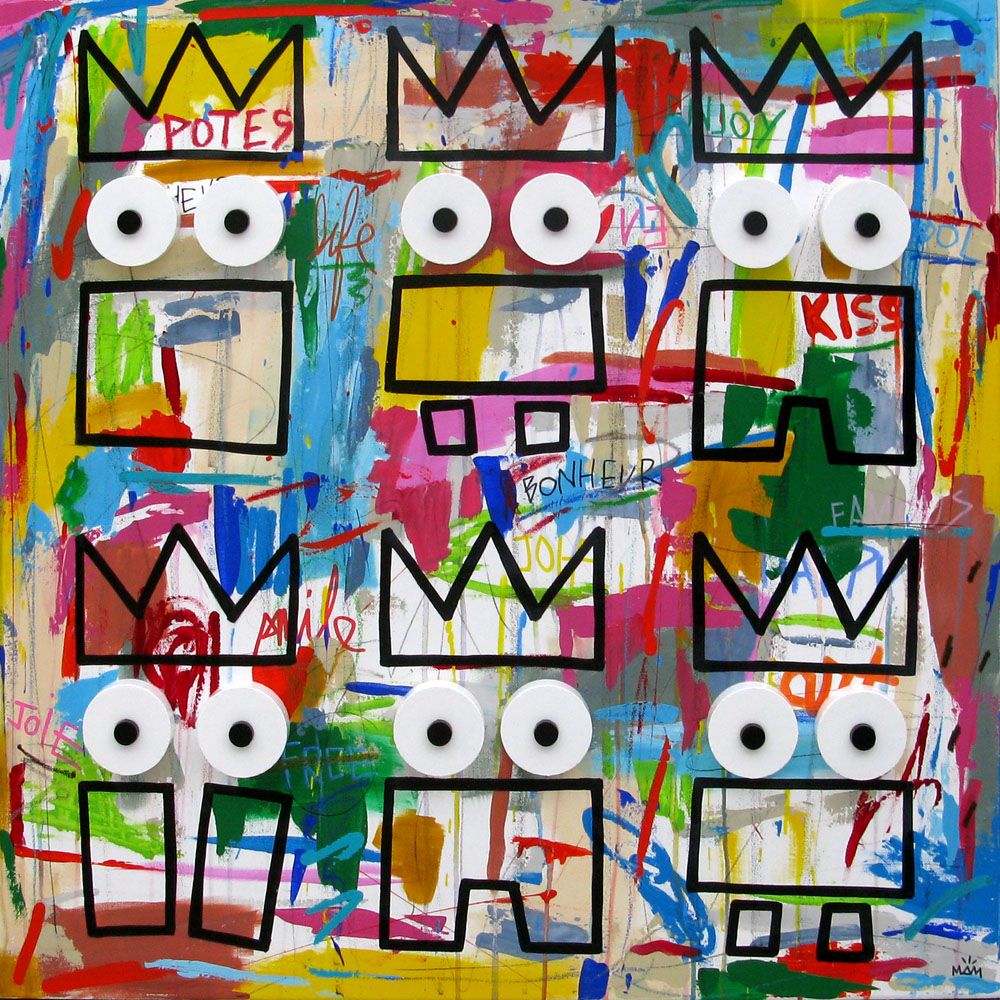 Tableau graphique grand format Les Potes – MAM – 90 × 90 cm
