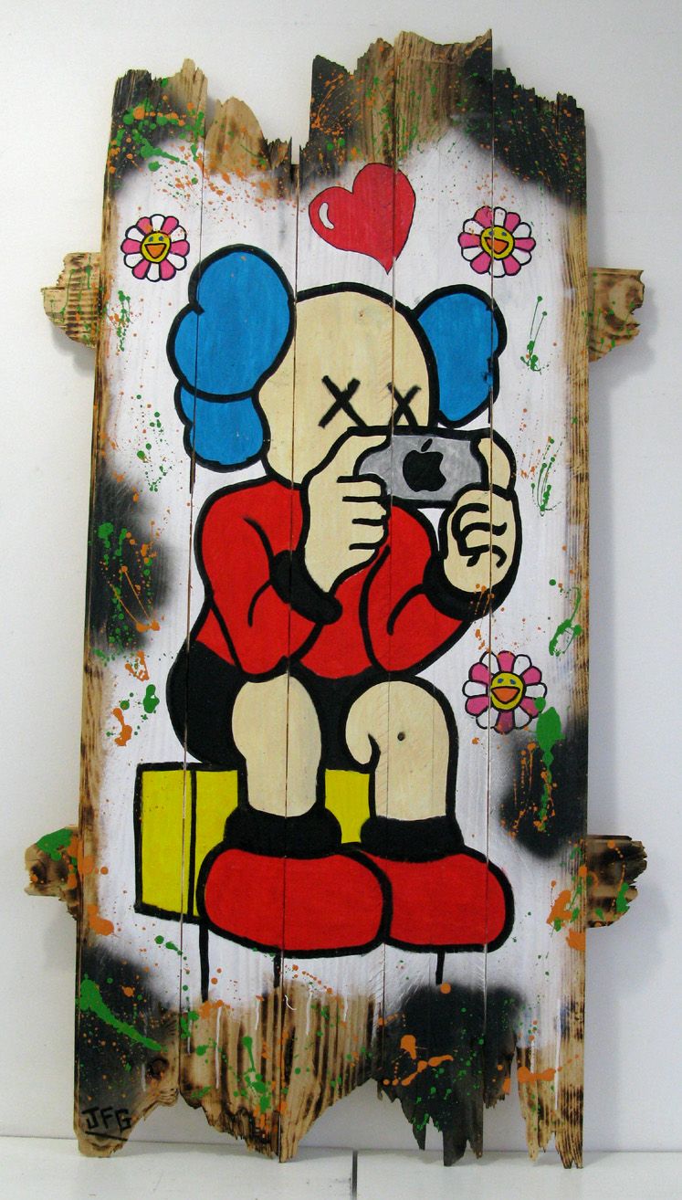 Tableau graphique grand format KAWS APPLE – VIDIZ – 118 × 63 cm