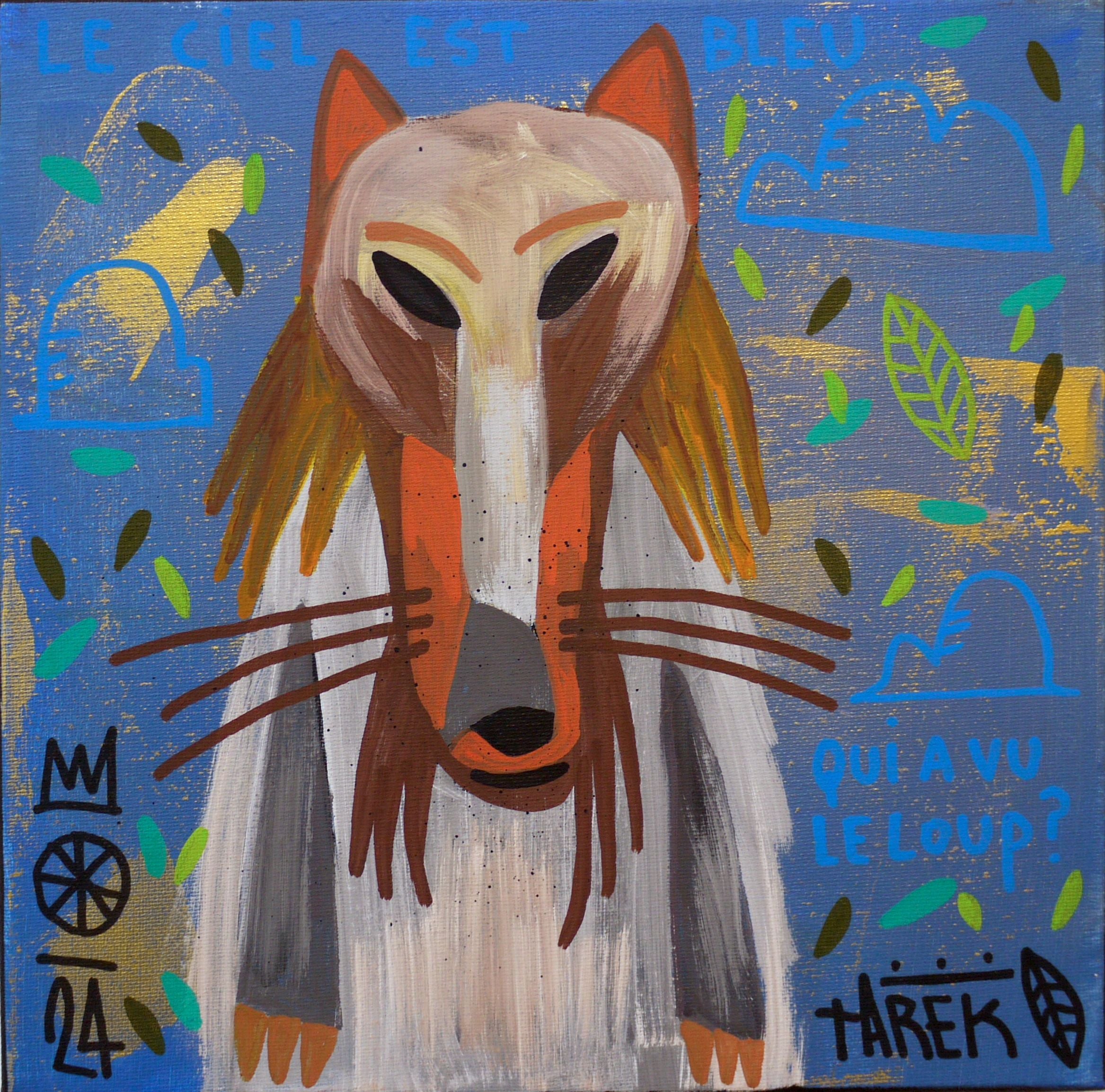 Tableau graphique petit format LE CIEL EST BLEU – TAREK – 30 × 30 cm