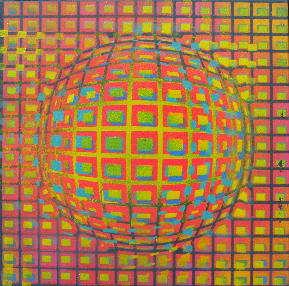 Tableau graphique petit format Boule 3 – YANN GUINCHAN – 40 × 40 cm