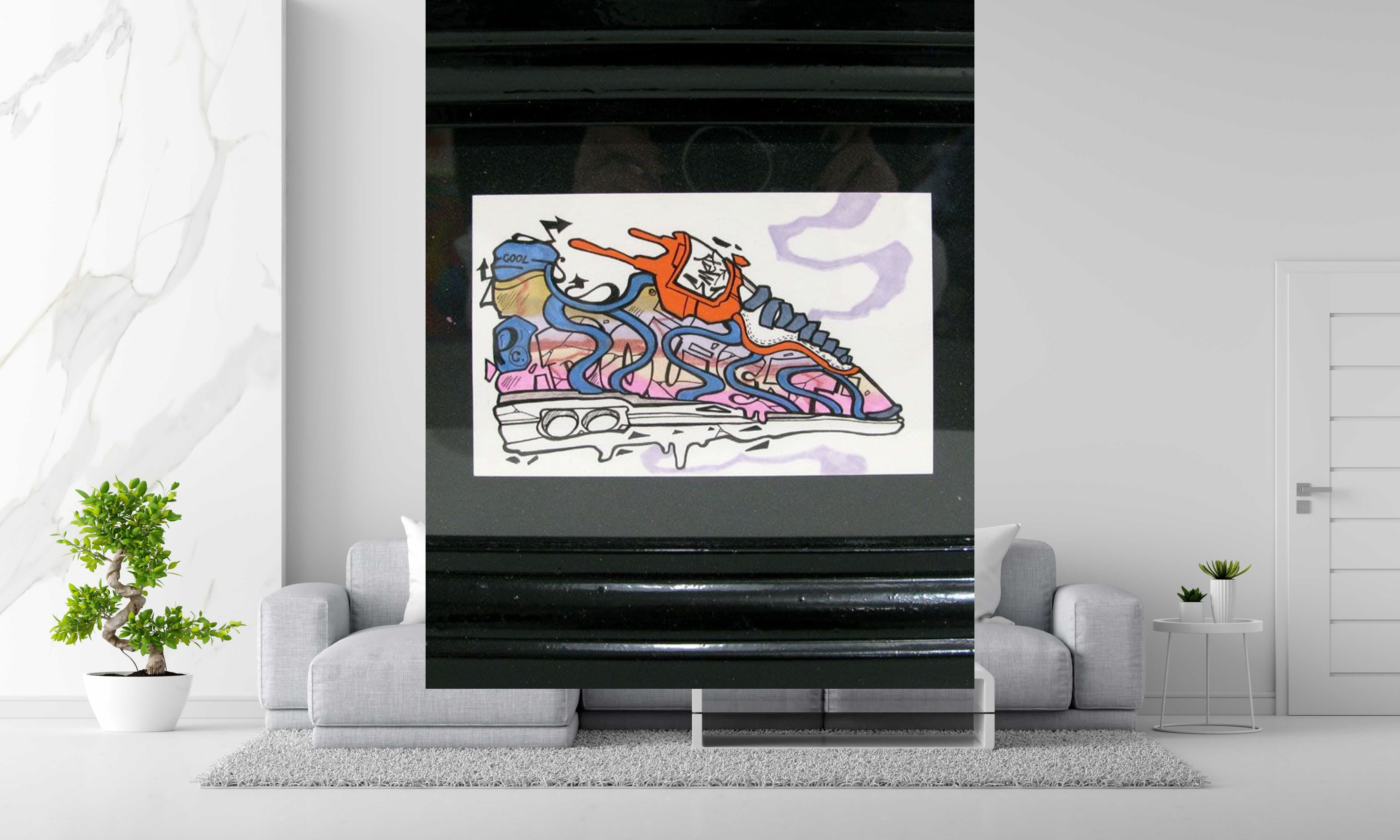 Tableau paper snack 2 de EMER dans un intérieur – 196 × 246 cm