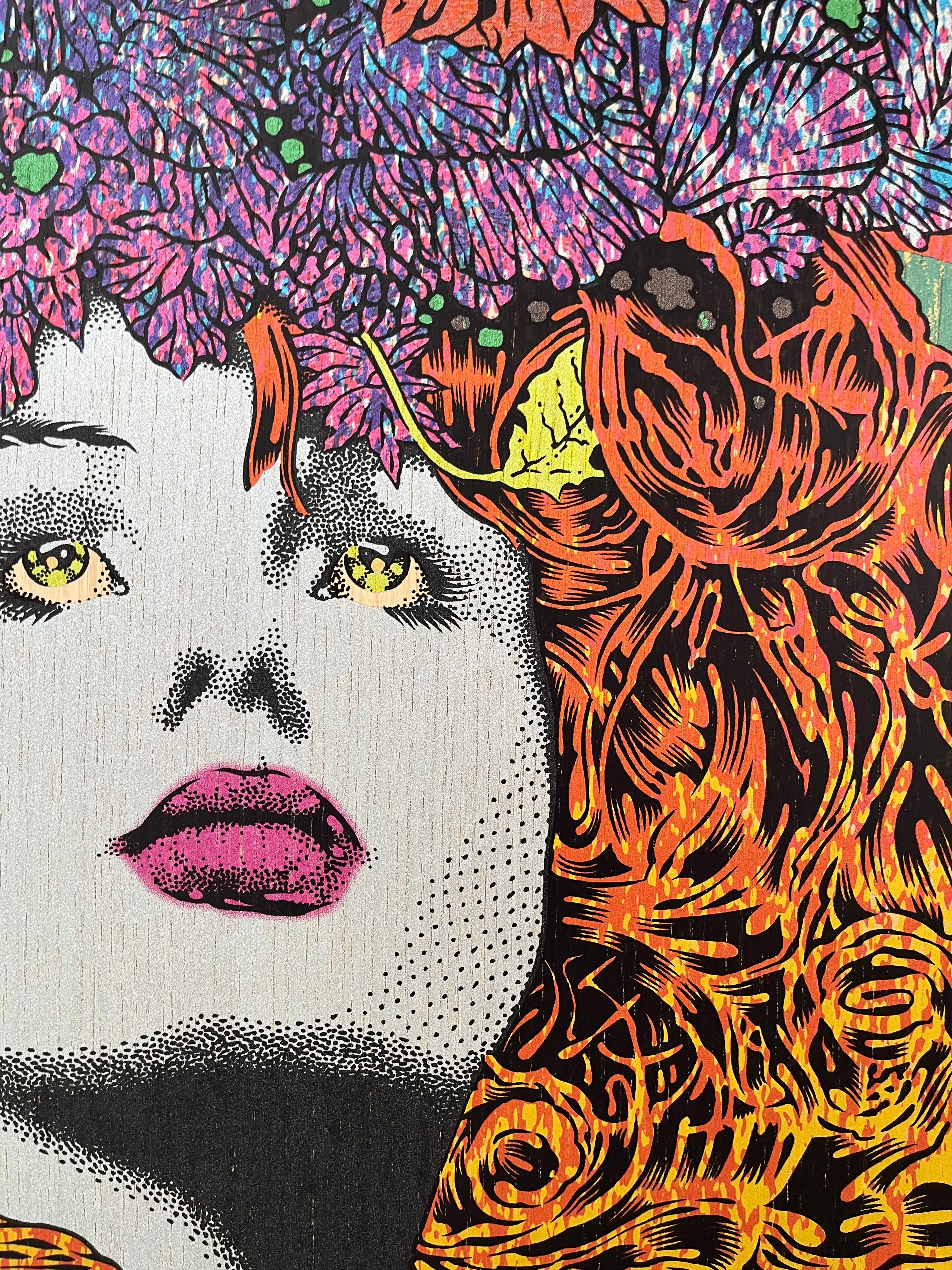 Tableau MNEMOSYNE wood panel de CHUCK SPERRY dans un intérieur – 73 × 50 cm