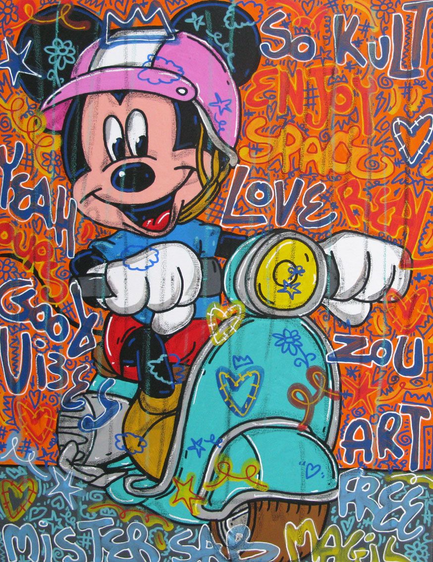 Tableau moyen format Yeah Mickey – RICO SAB – 60 × 80 cm