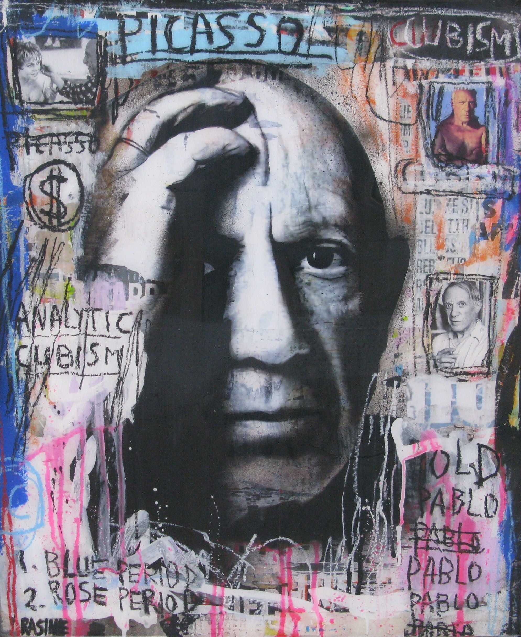 Tableau moyen format Picasso – THIERRY RASINE – 54 × 65 cm