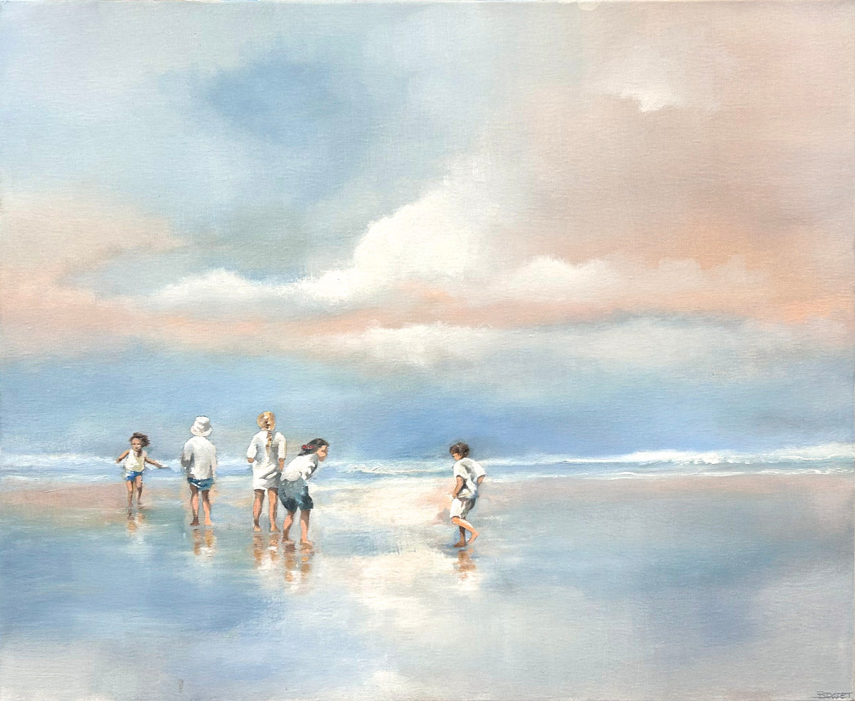 tableau de mer aux tons bleus et blancs, huile sur toile, BDODET – Océan 07