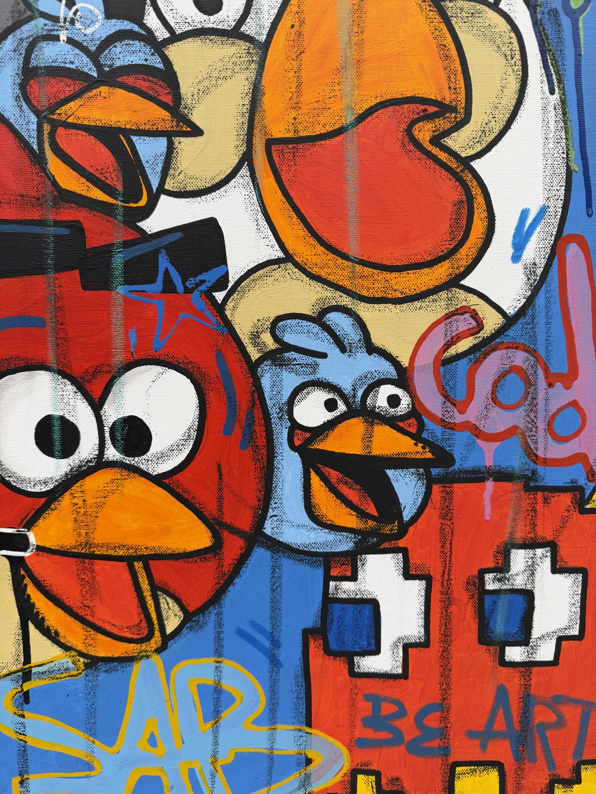 Tableau Bip Bip Angry Birds de RICO SAB dans un intérieur – 80 × 80 cm