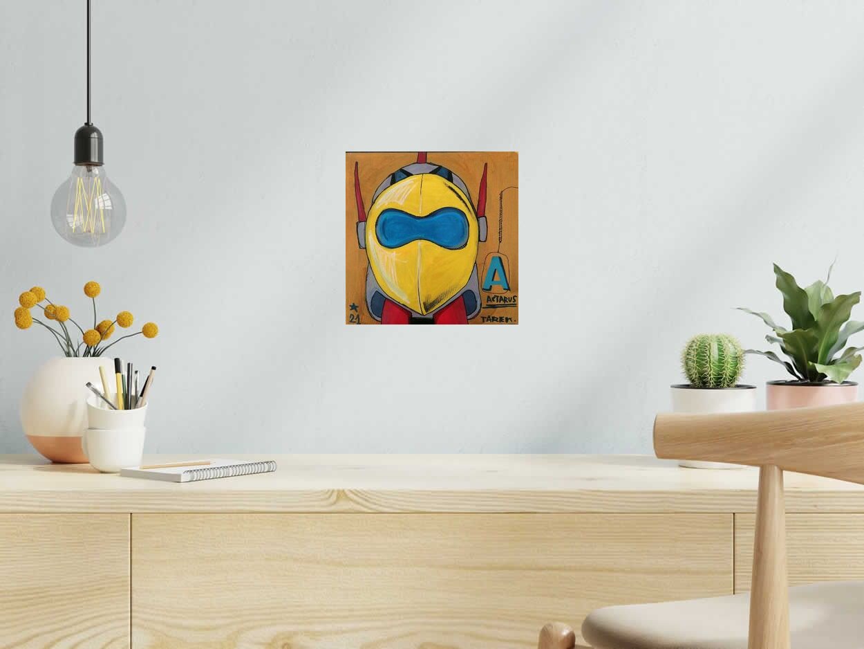 Tableau Actarus de TAREK dans un intérieur – 25 × 25 cm