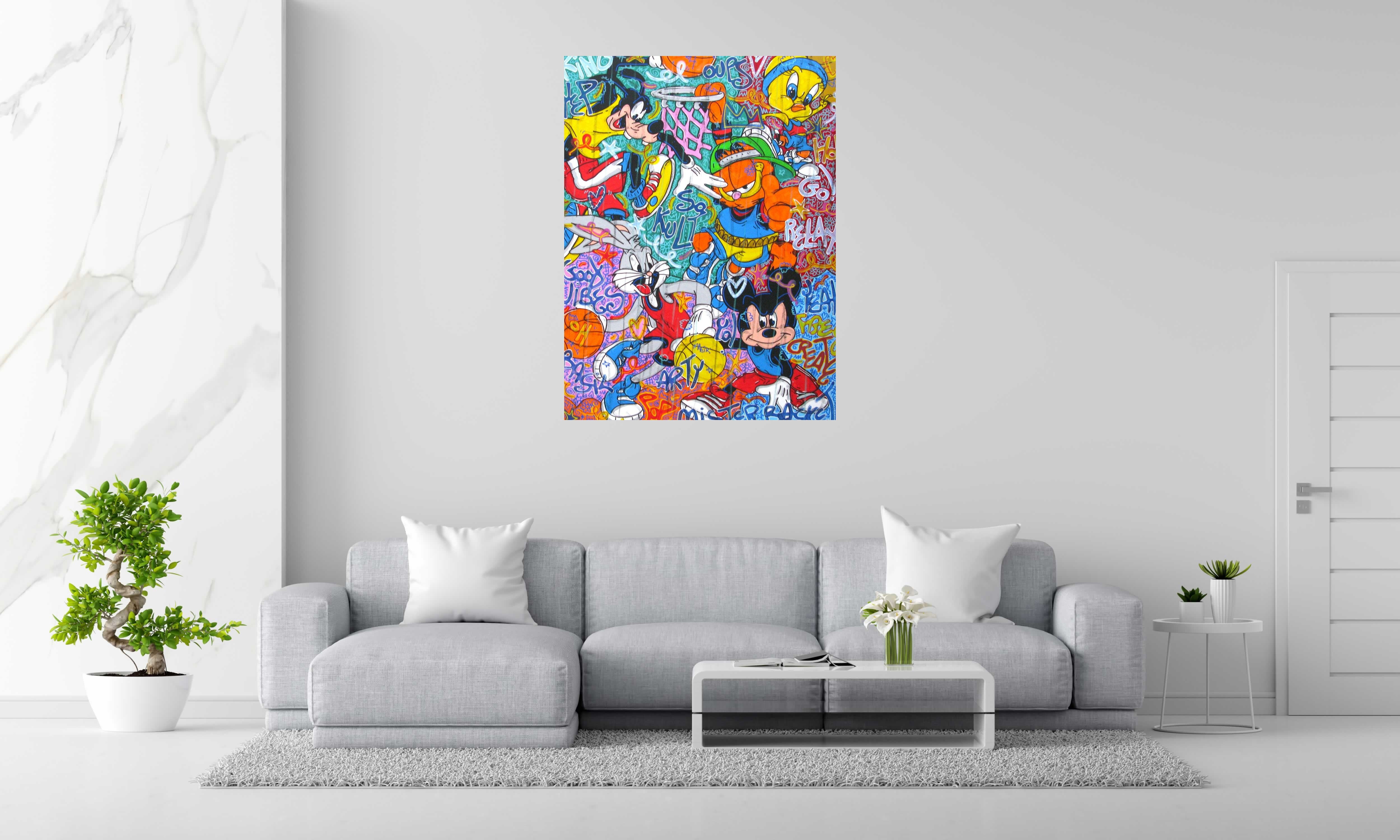 Tableau Basketeam de RICO SAB dans un intérieur – 97 × 130 cm