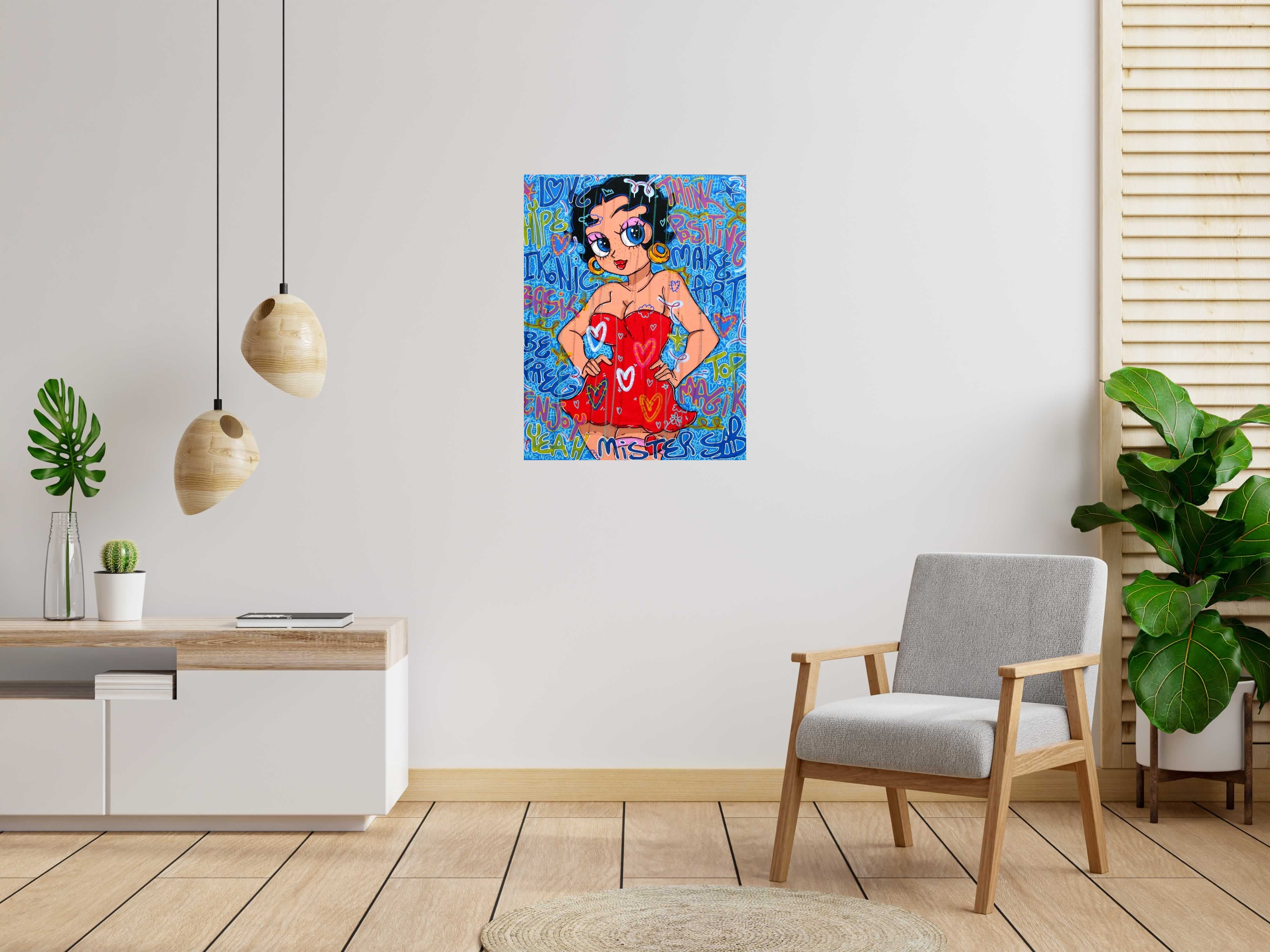 Tableau BE ICONIK de RICO SAB dans un intérieur – 70 × 90 cm