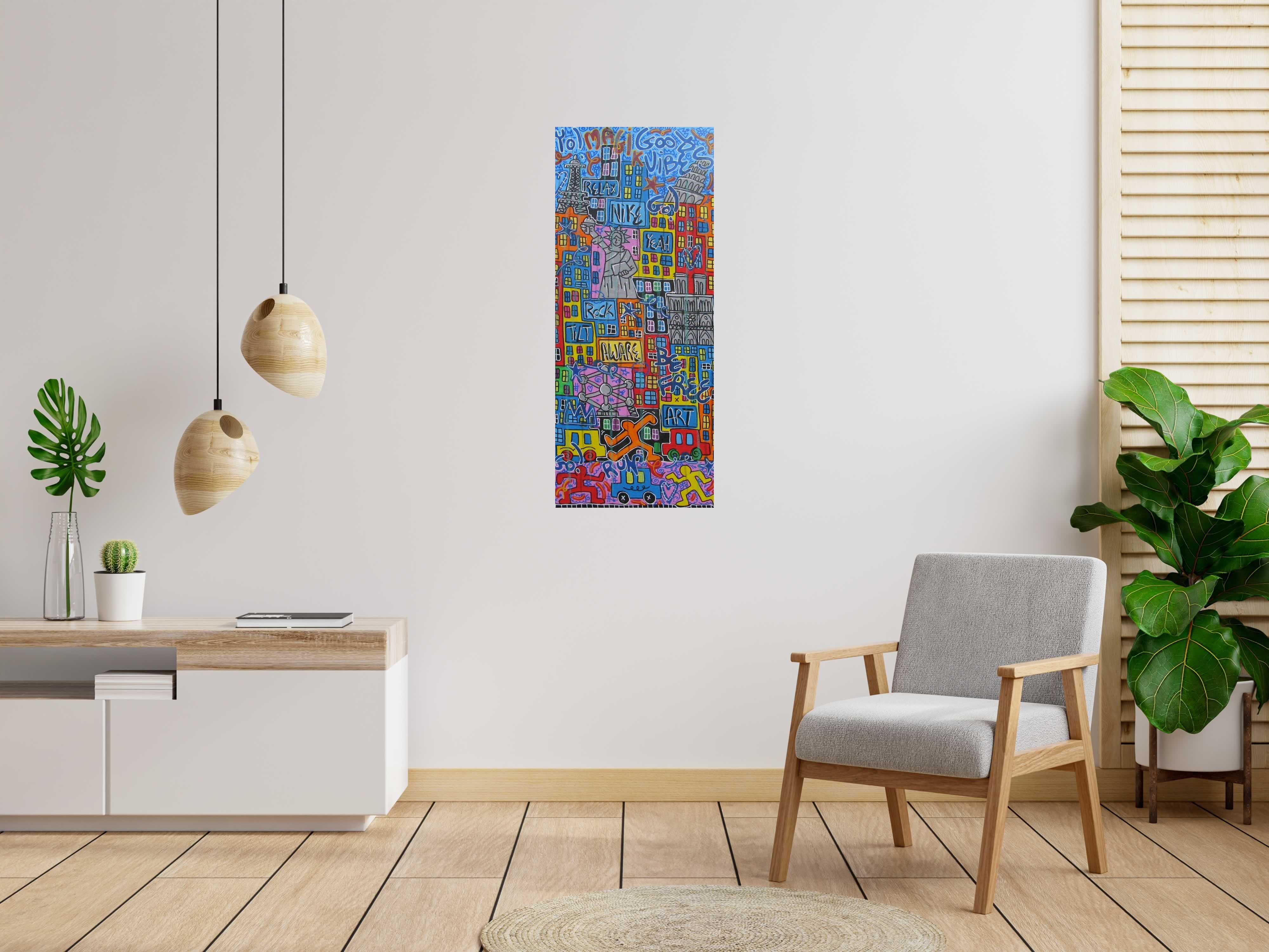 Tableau Magik de RICO SAB dans un intérieur – 50 × 120 cm