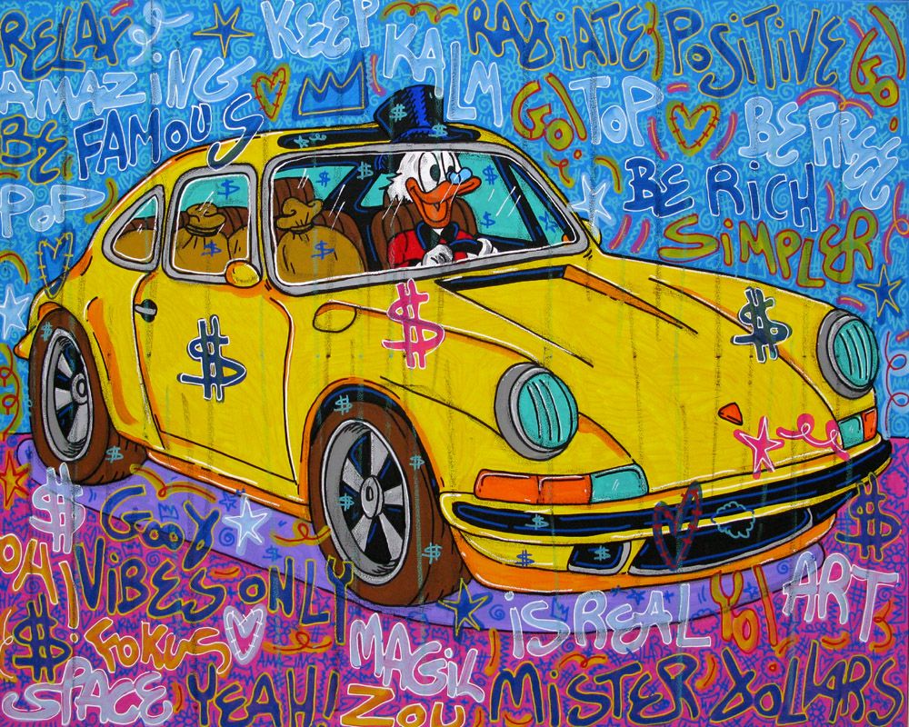Tableau street art format xxl Radiate positive – RICO SAB – 97 × 130 cm