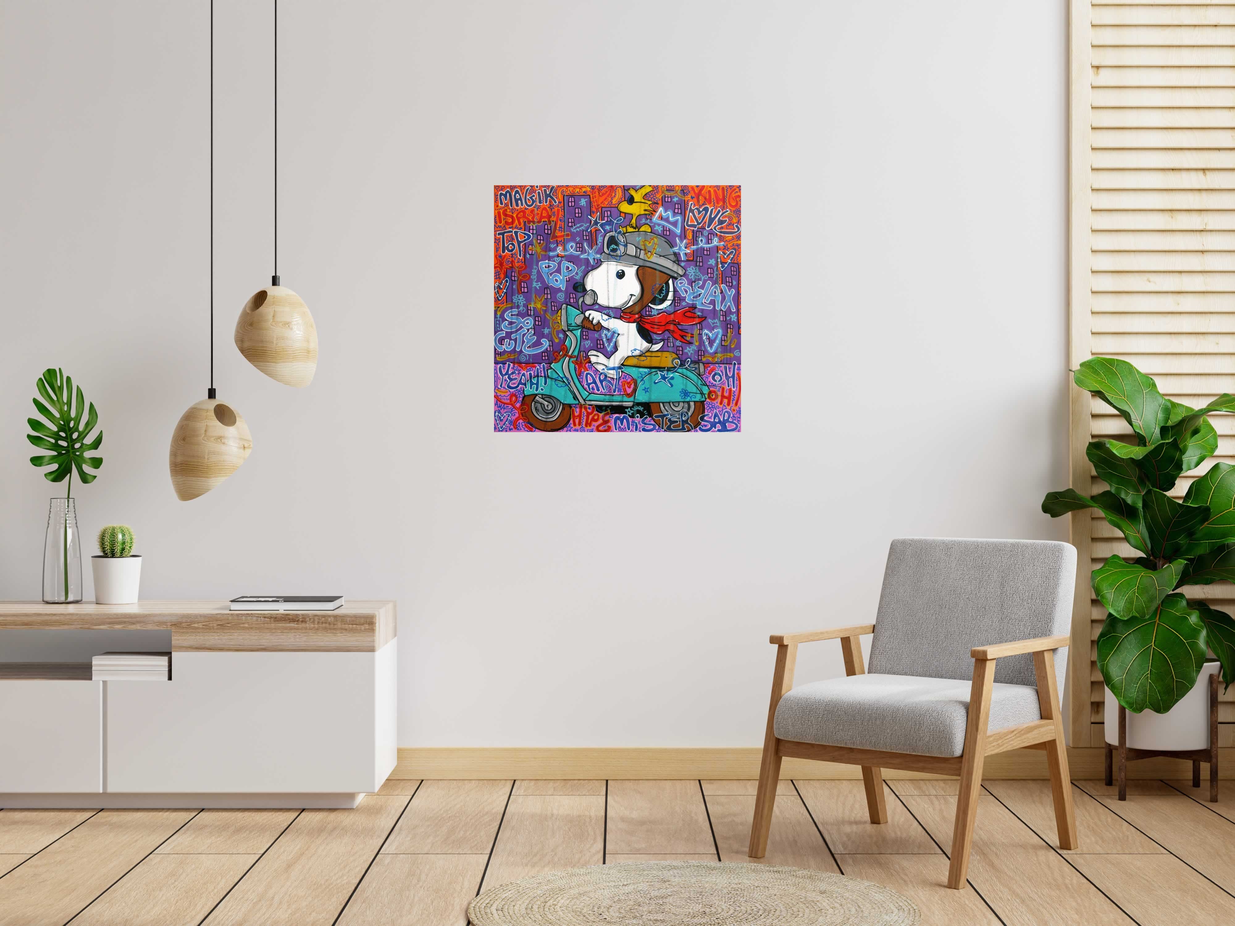 Tableau So cute de RICO SAB dans un intérieur – 80 × 80 cm
