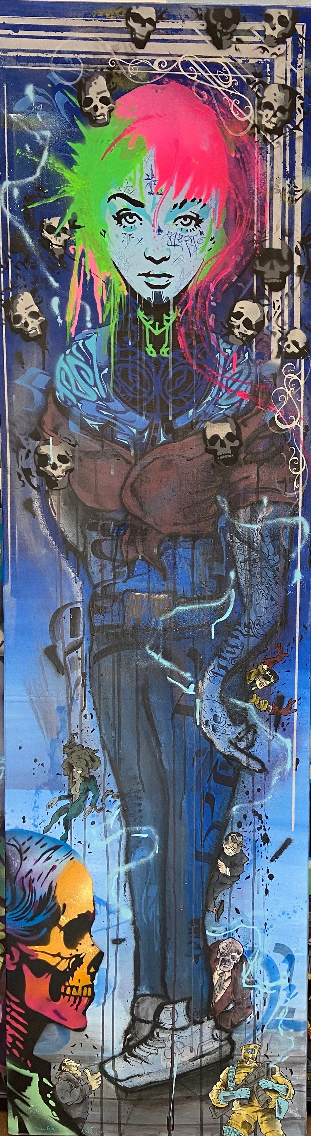 Tableau street art grand format Libertad – Craig & Emer – 46 × 146 cm