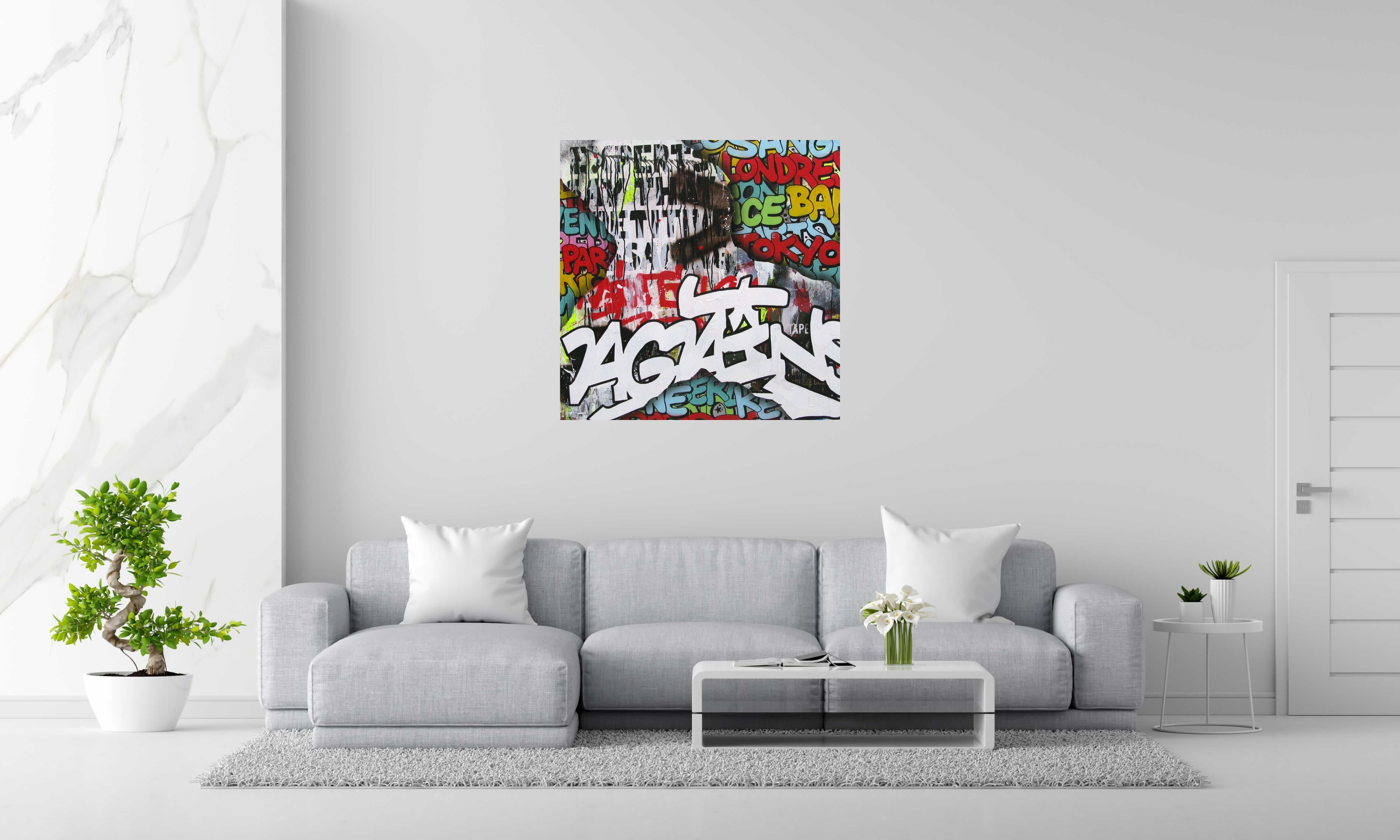 Tableau Fight the power de KENY dans un intérieur – 100 × 100 cm