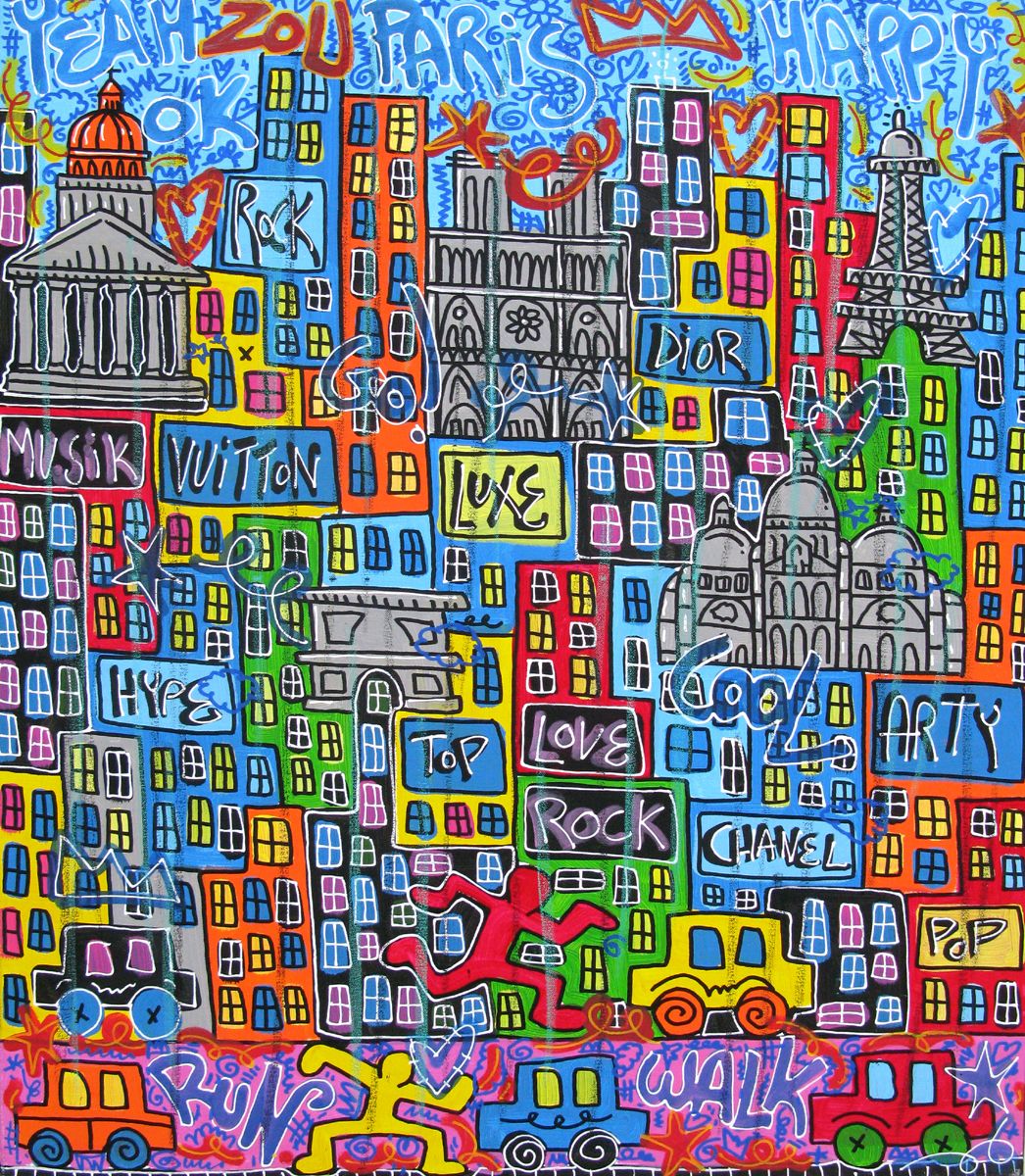 Tableau street art grand format Yeah Paris – RICO SAB – 80 × 100 cm