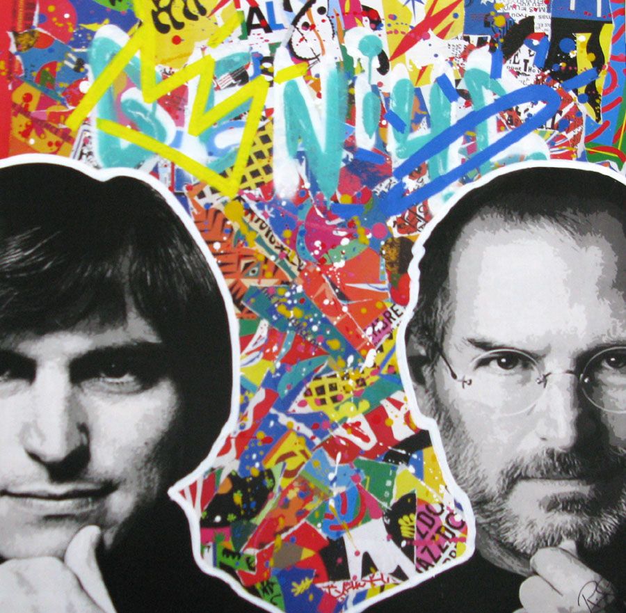 Tableau street art grand format GENIUS – RS ARTIST – 80 × 80 cm