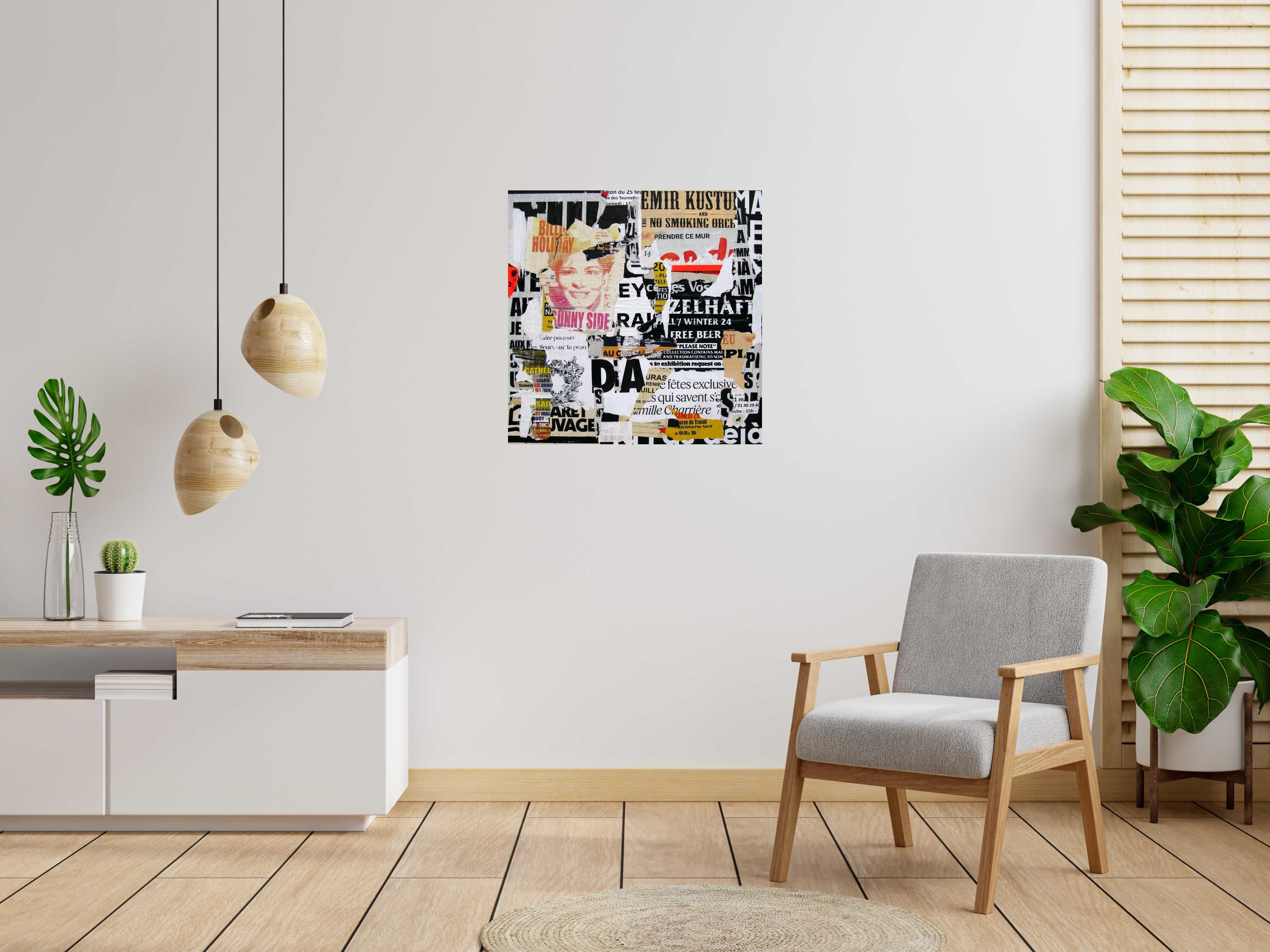Tableau Billie de PODKOL dans un intérieur – 80 × 80 cm