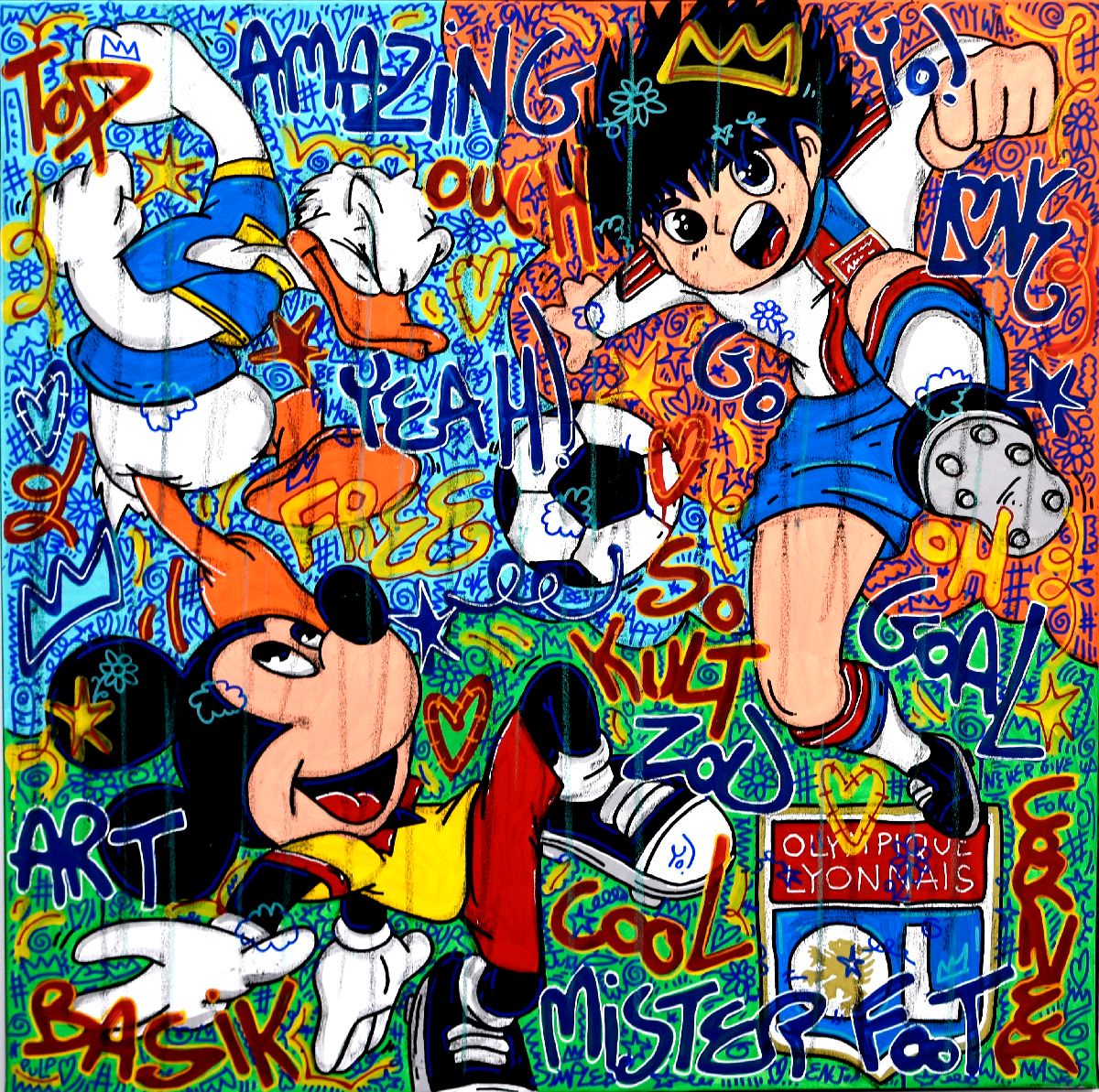 Tableau street art grande taille Amazingol – RICO SAB – 100 × 100 cm