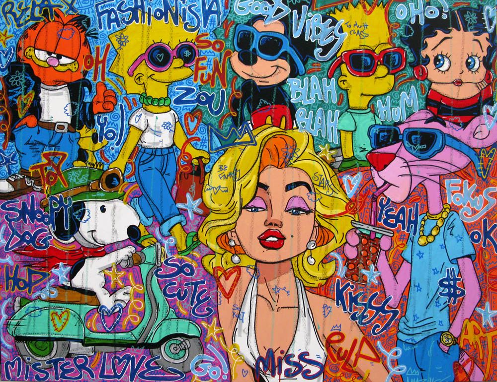 Tableau street art grande taille Fashionista Good vibes – RICO SAB – 146 × 114 cm