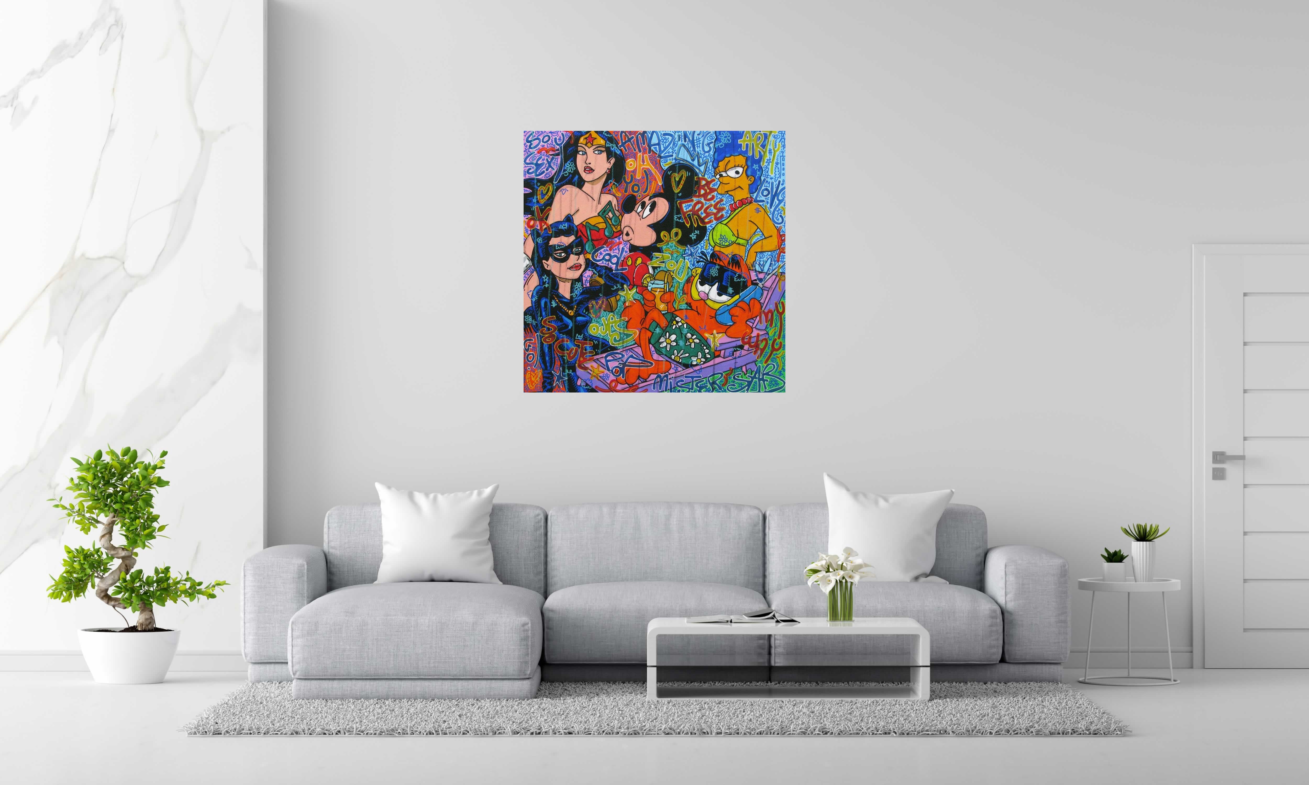 Tableau So sexy de RICO SAB dans un intérieur – 100 × 100 cm