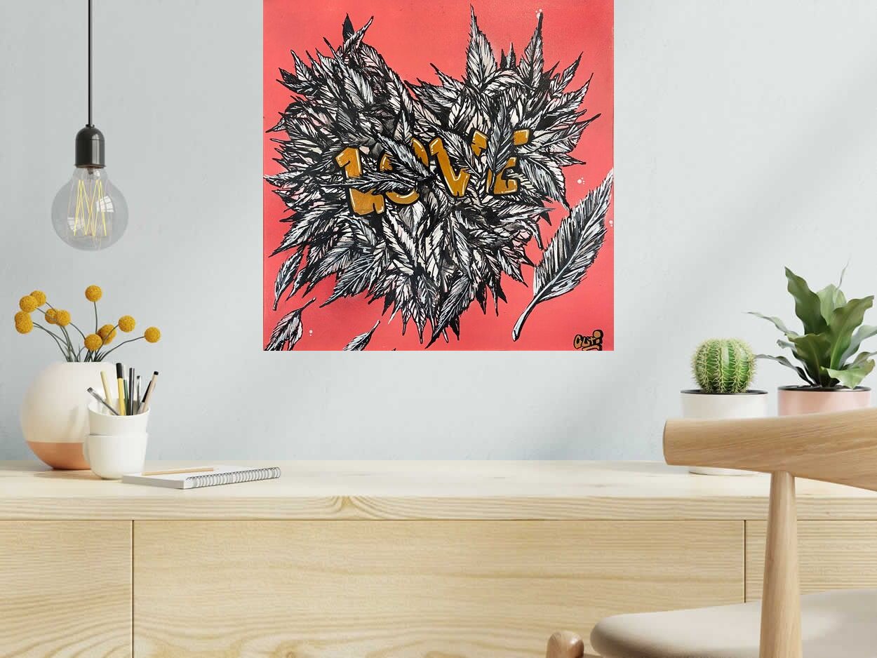 Tableau Douceur de GUTI dans un intérieur – 50 × 50 cm