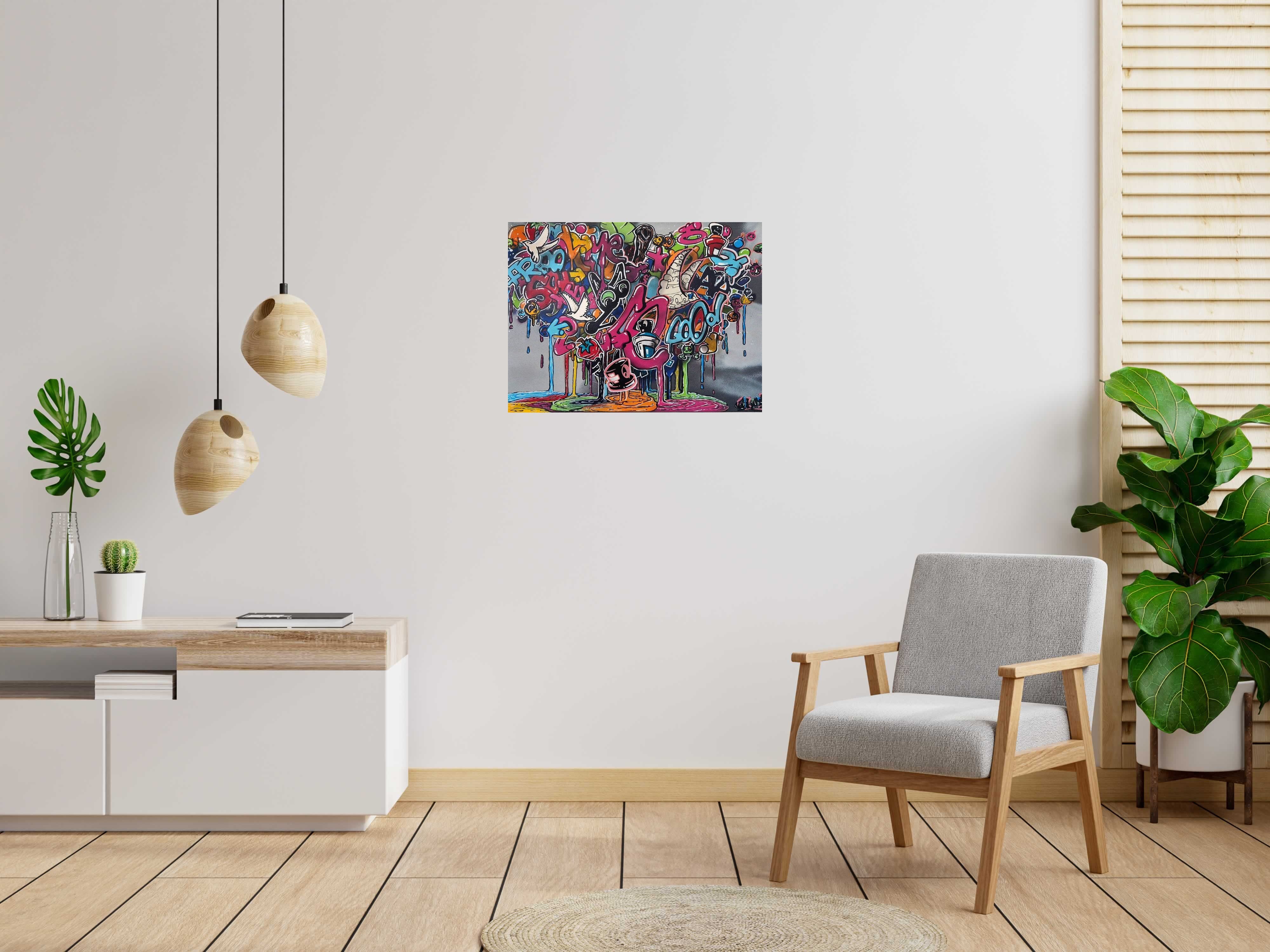 Tableau Liberté, mon Amour II de GUTI dans un intérieur – 60 × 80 cm