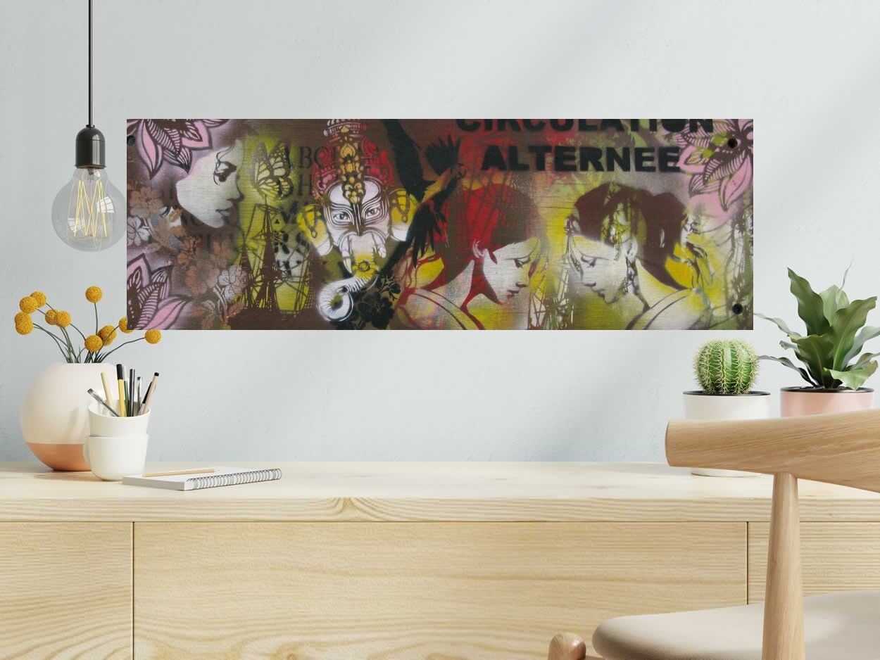 Tableau Circulation alternée de KARO TRASS dans un intérieur – 89 × 30 cm