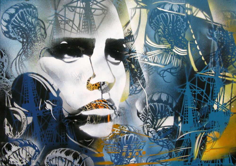 Tableau street art moyen format PONT D'ATTACHE – KARO TRASS – 50 × 70 cm
