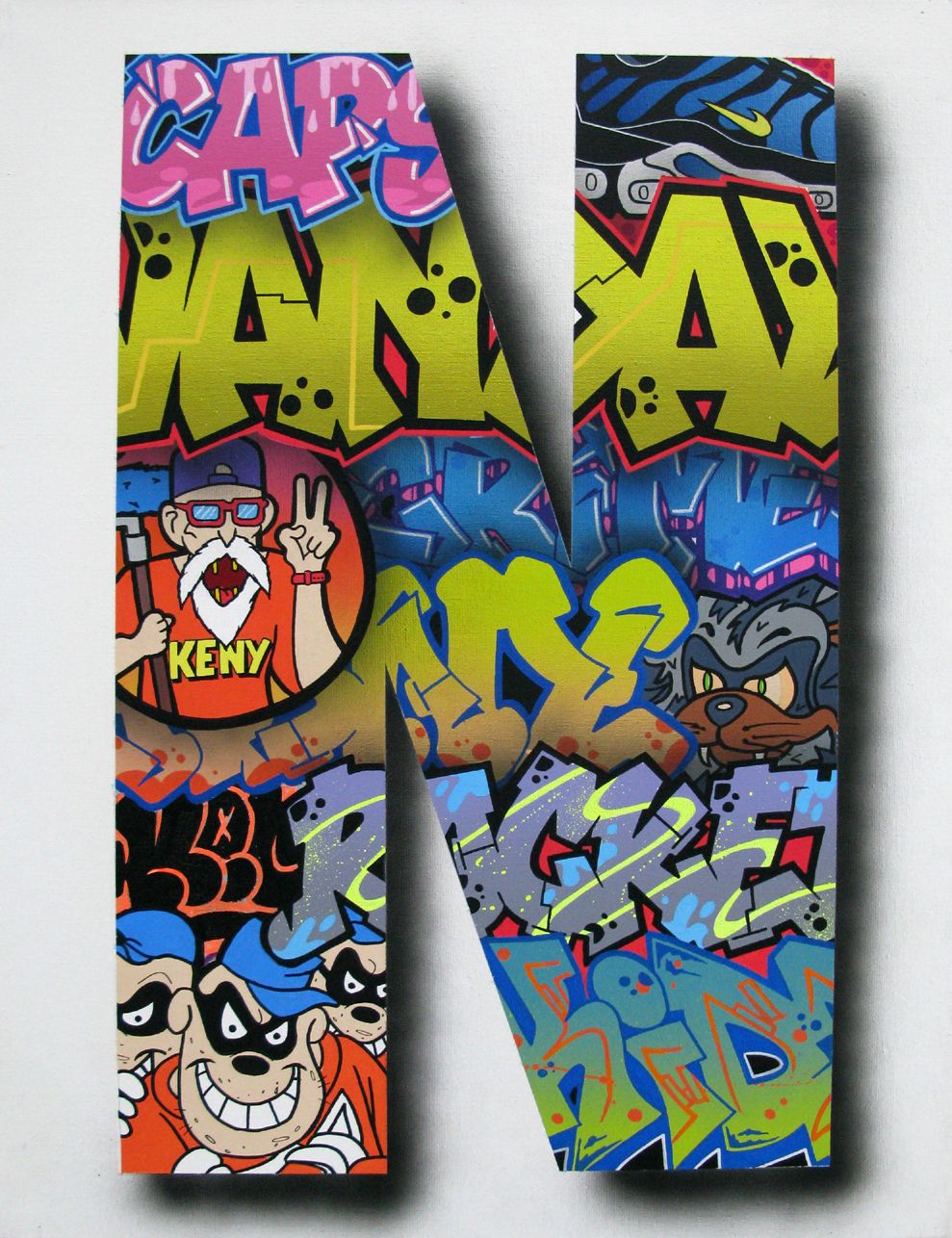 Tableau street art moyen format N – KENY – 60 × 81 cm