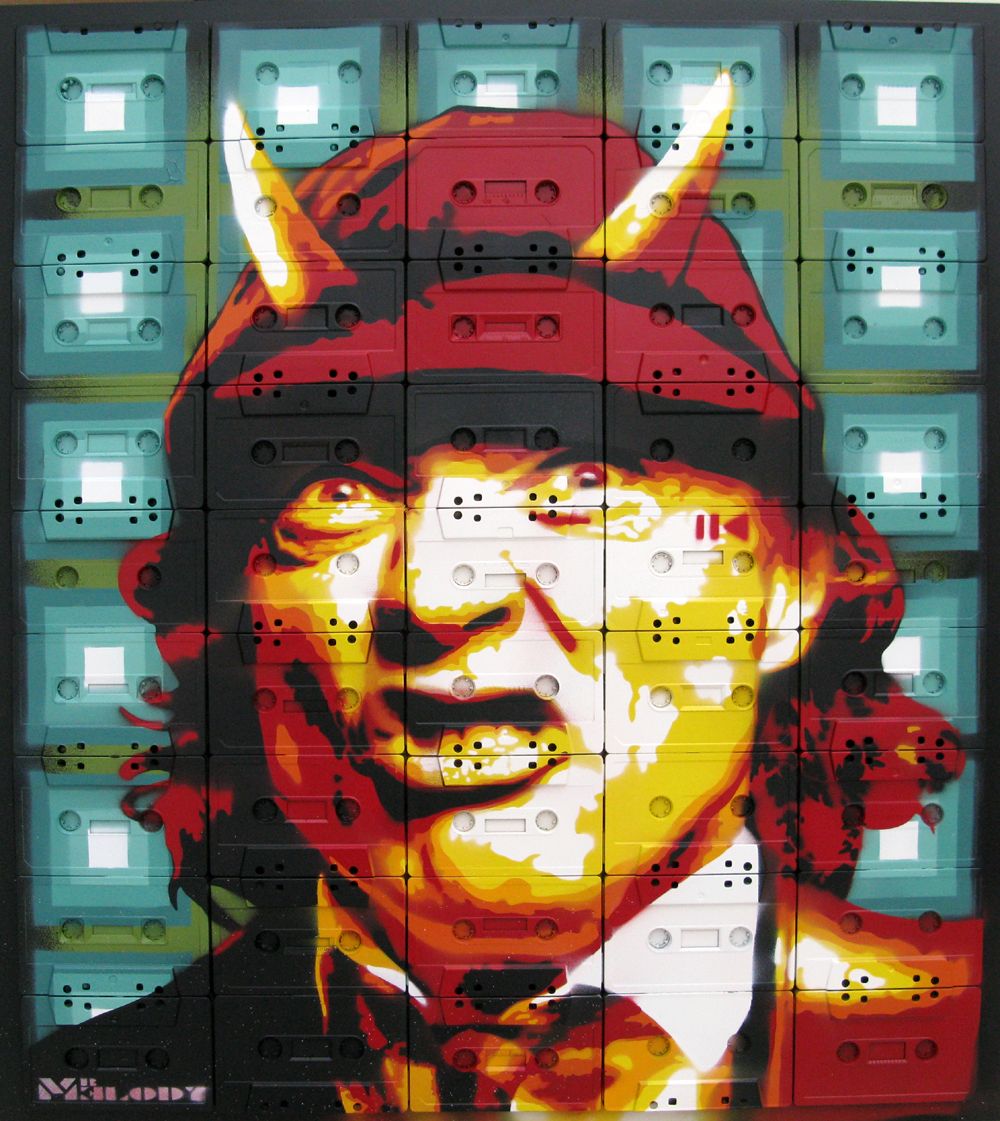 Tableau street art moyen format ANGUS – MR MELODY – 54 × 60 cm
