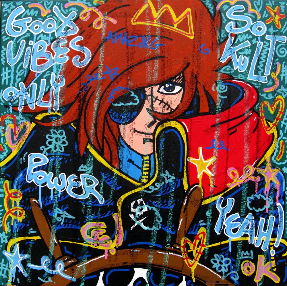 Tableau street art moyen format Albator – RICO SAB – 50 × 50 cm