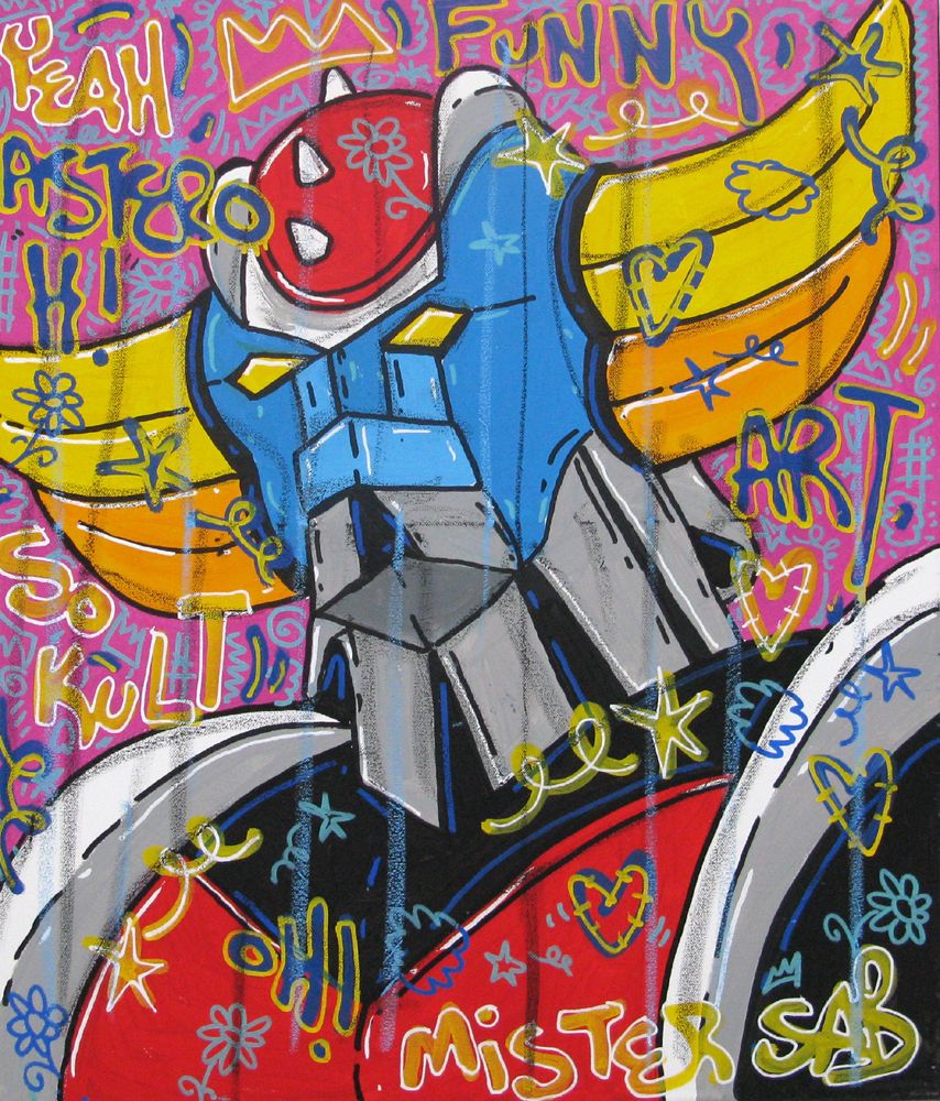 Tableau street art moyen format Astero H – RICO SAB – 50 × 60 cm