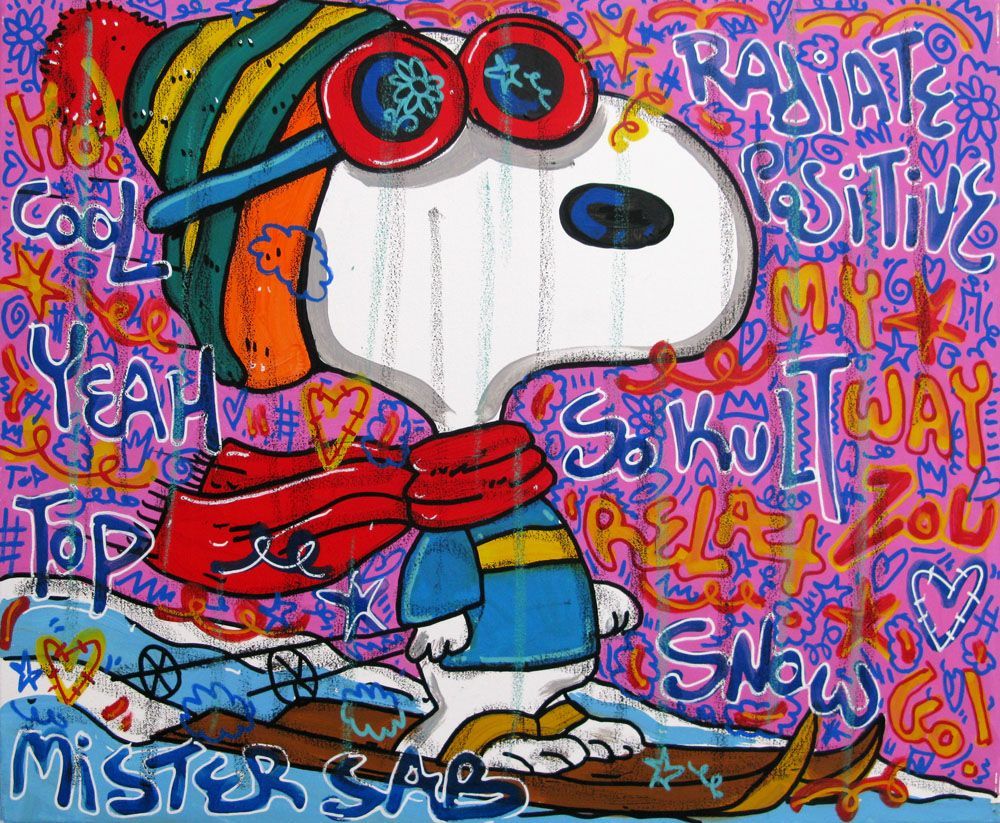 Tableau street art moyen format Cool Snow – RICO SAB – 61 × 50 cm