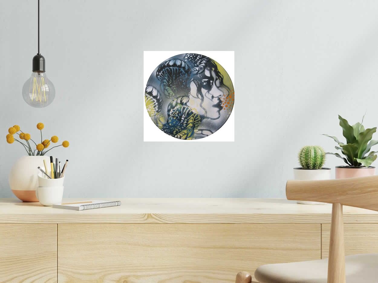 Tableau Flottement de KARO TRASS dans un intérieur – 30 × 30 cm