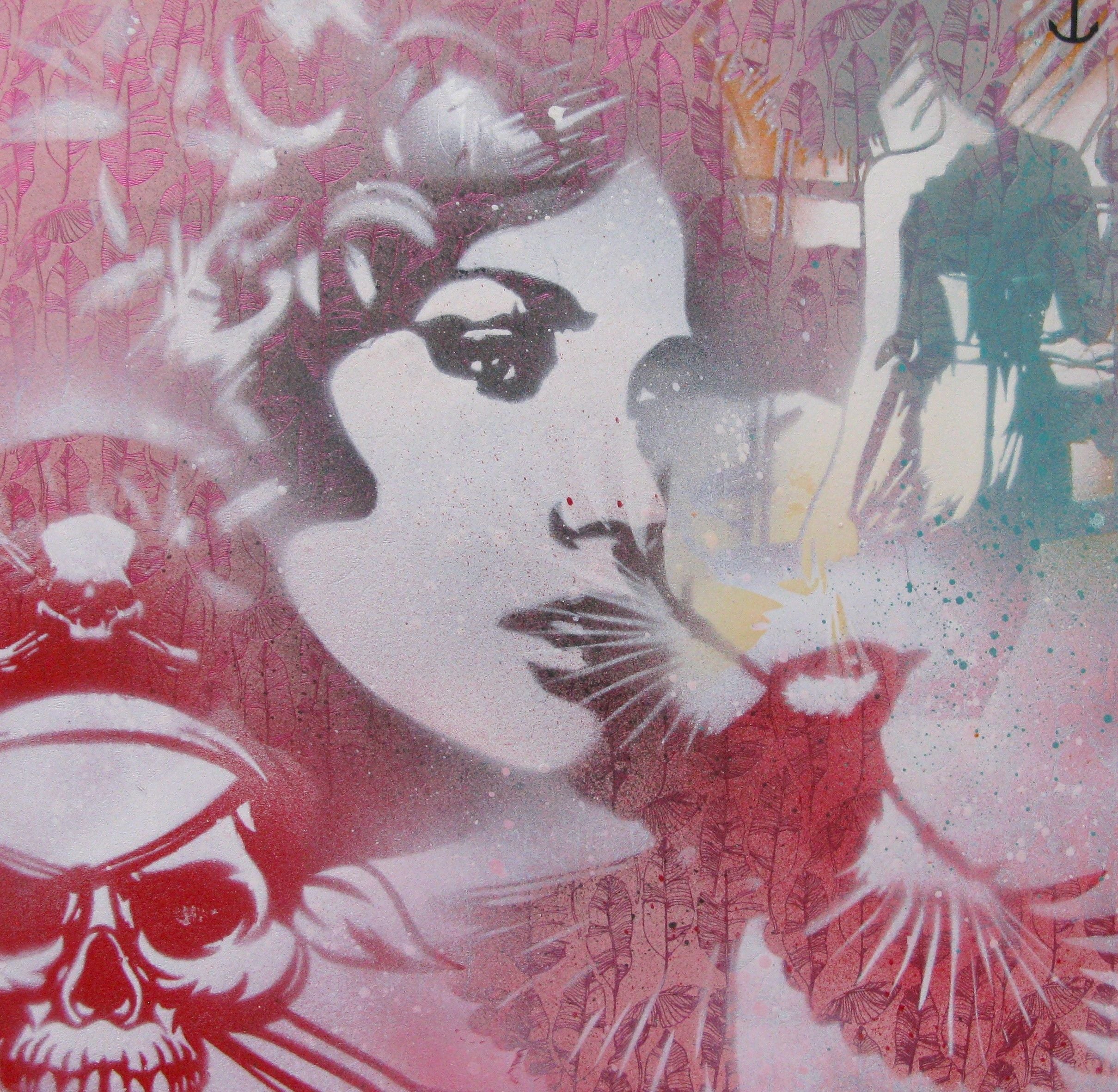 Tableau street art petit format Suzy – KARO TRASS – 30 × 30 cm