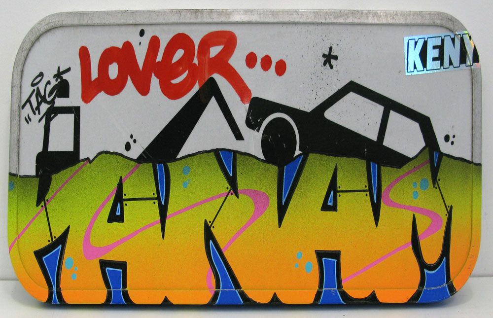 Tableau street art petit format Panneau panam – KENY – 52 × 22 cm