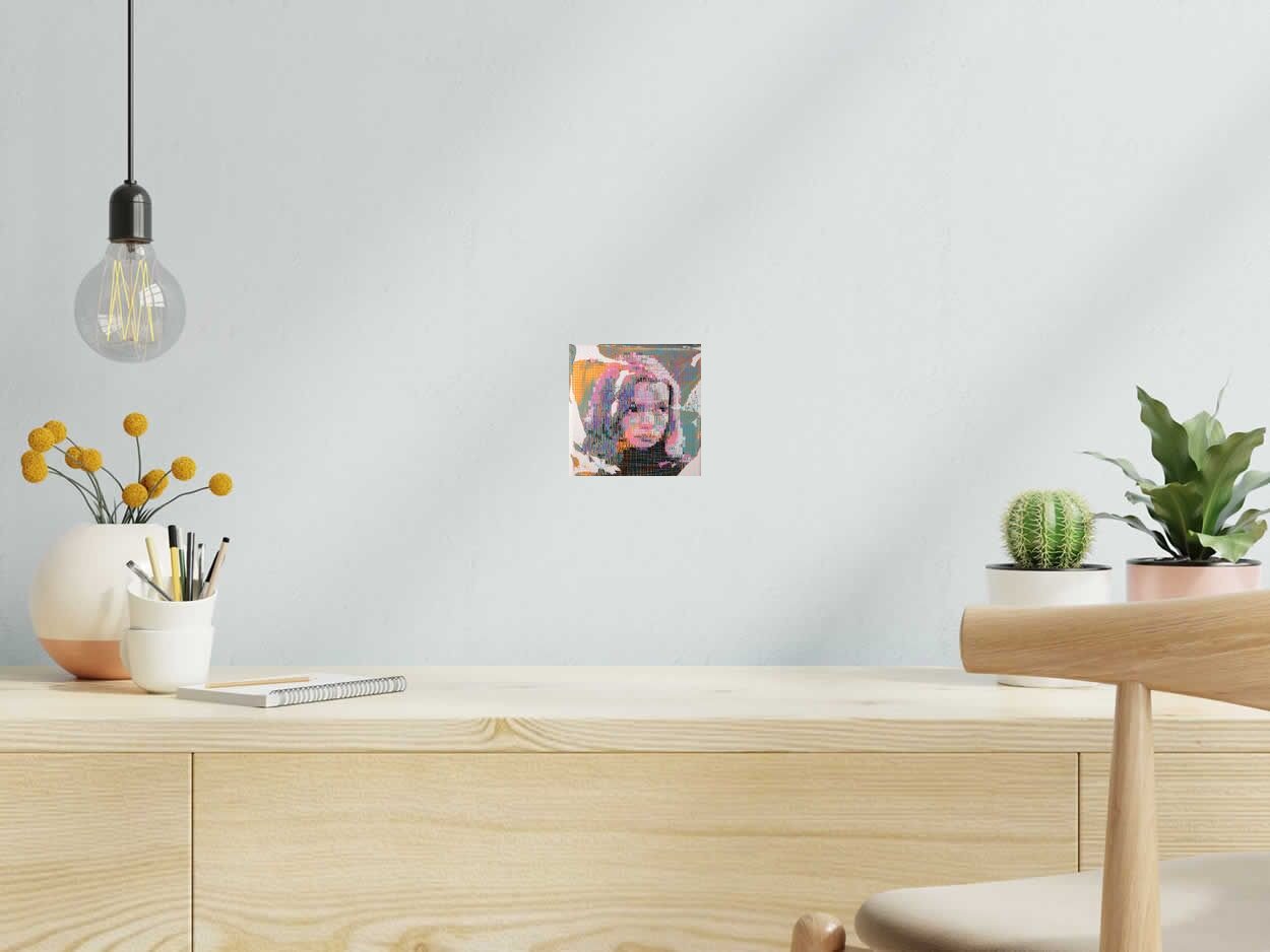 Tableau Queen Gambit de NICOLAS JESBAC dans un intérieur – 13 × 13 cm