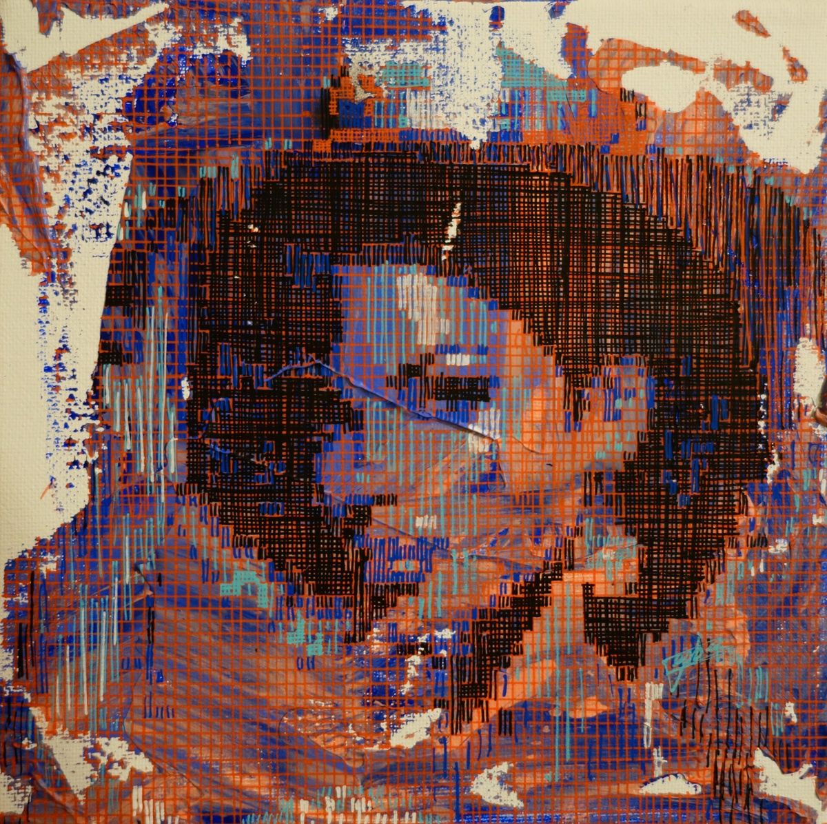 Tableau street art petit format Tango #5 – NICOLAS JESBAC – 20 × 20 cm