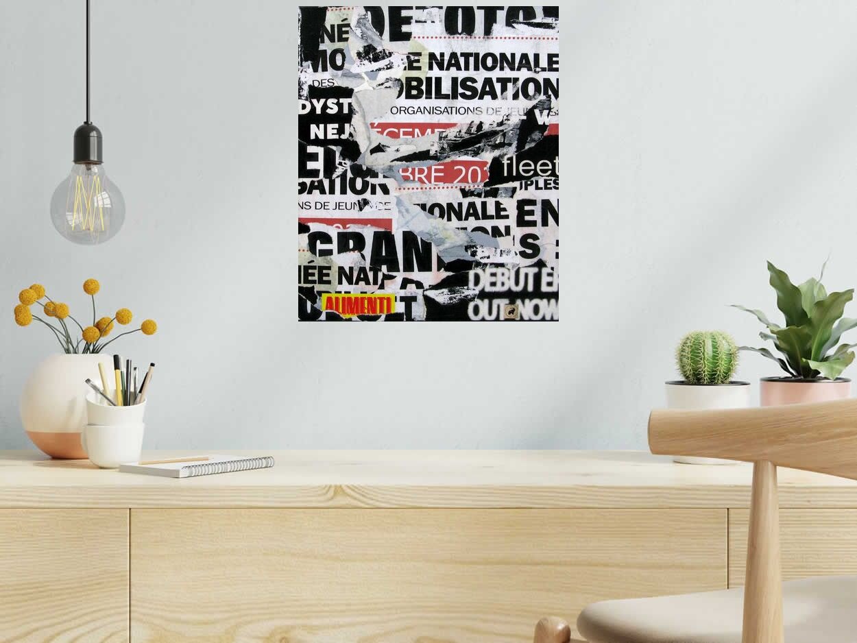 Tableau Echos Urbains de PODKOL dans un intérieur – 38 × 46 cm