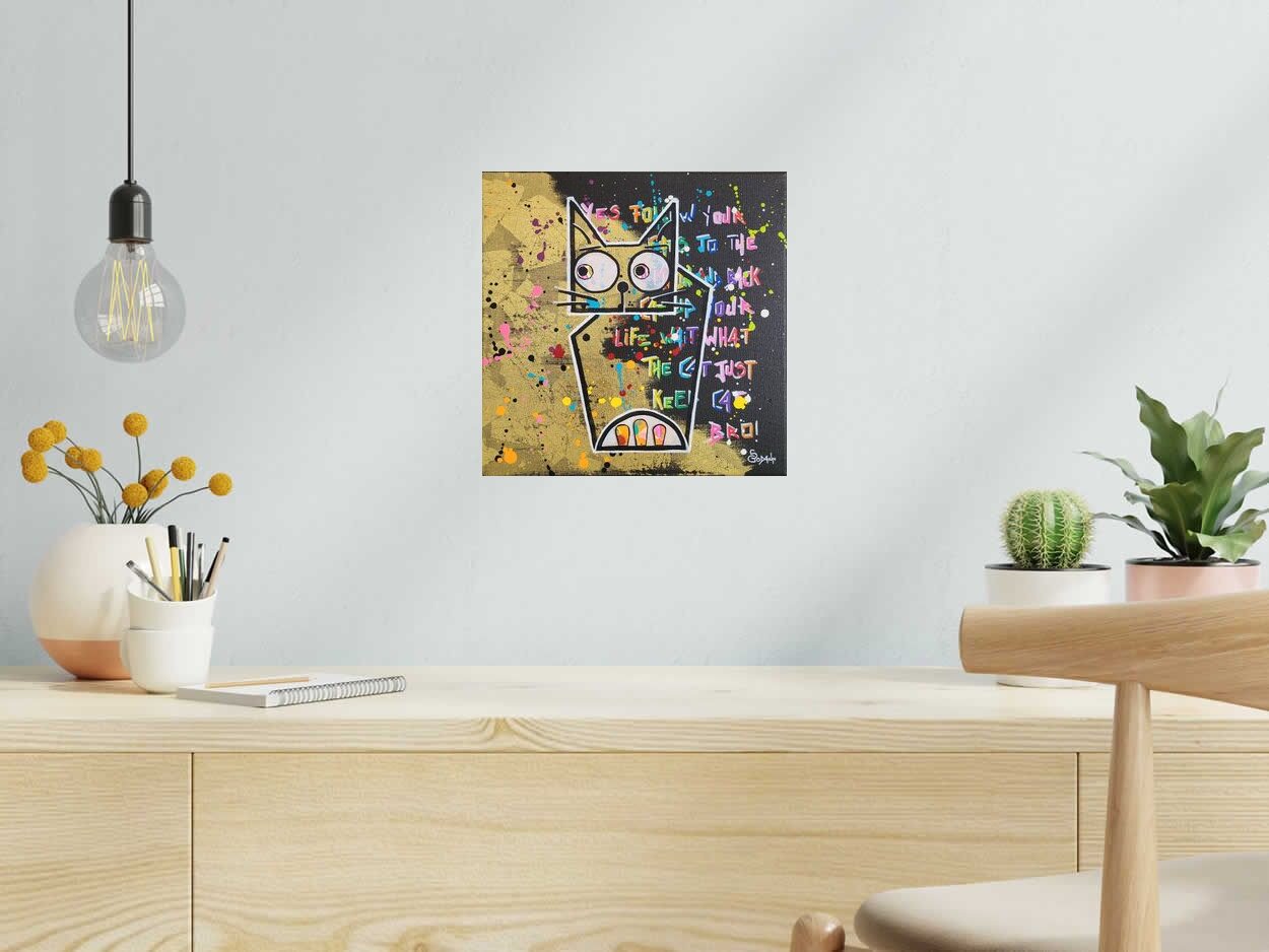 Tableau Hi sweety de Stephanie Godann dans un intérieur – 30 × 30 cm