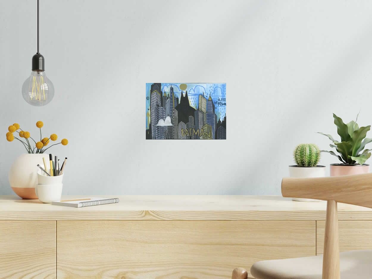 Tableau Batman de TAREK dans un intérieur – 27 × 19 cm