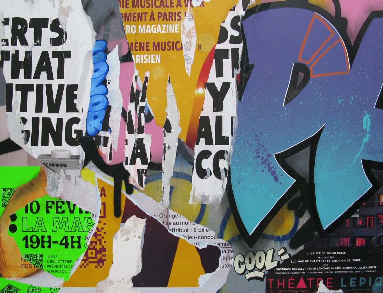 Tableau street art très grand format Marbre – KENY – 130 × 97 cm
